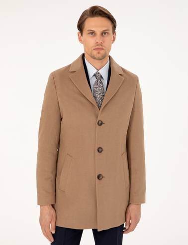 Camel Ex. Slim Fit Kaşe Kaban