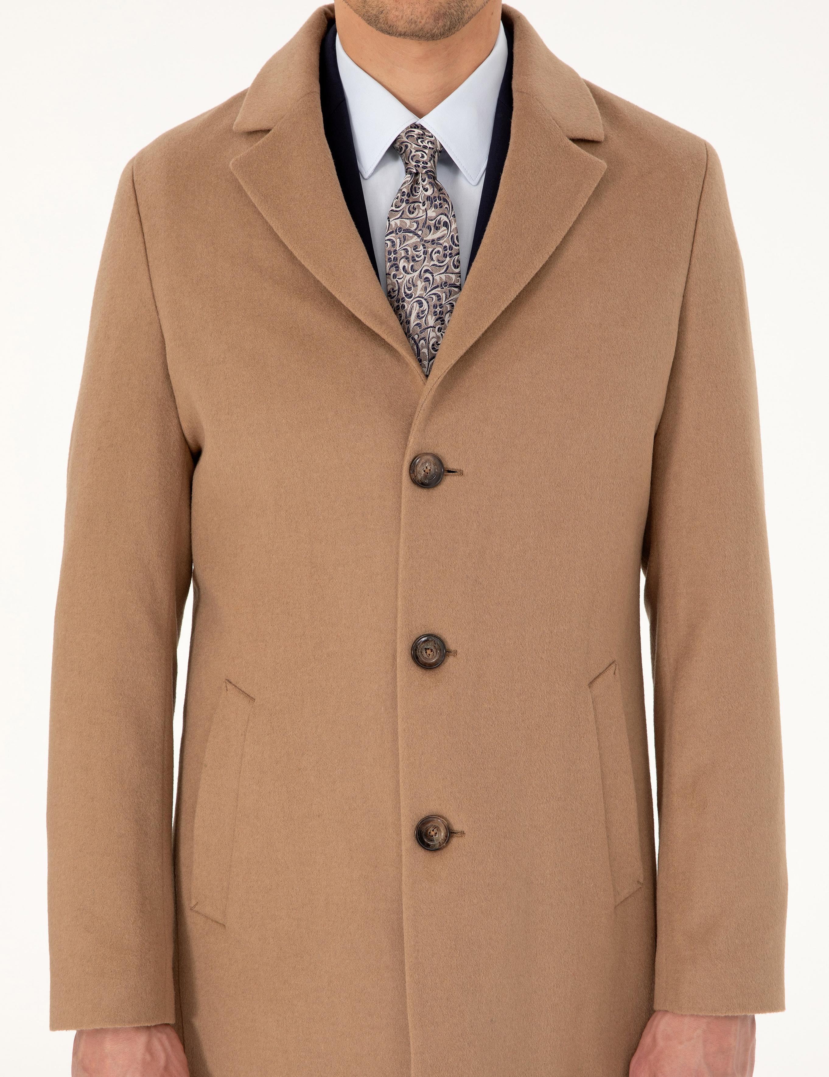 Camel Ex. Slim Fit Kaşe Kaban