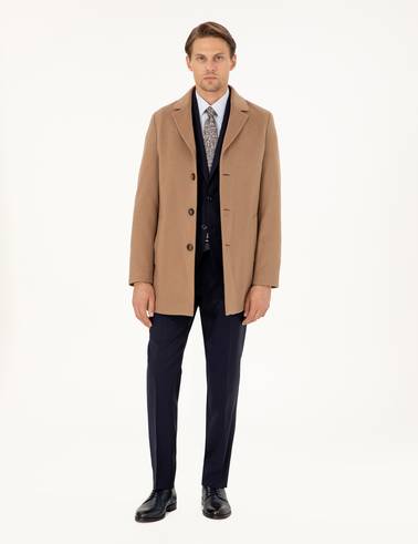 Camel Ex. Slim Fit Kaşe Kaban