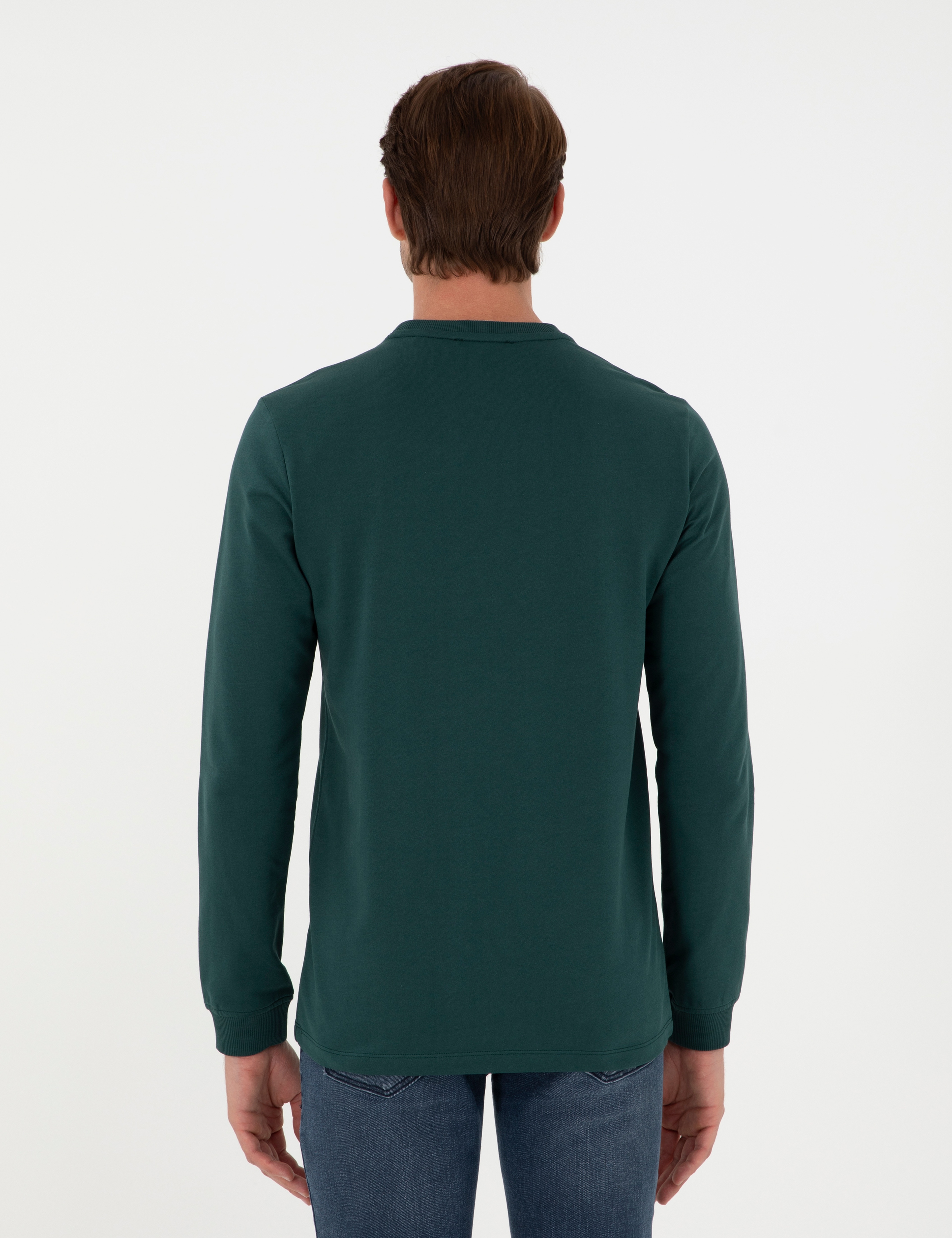 Zümrüt Regular Fit Bisiklet Yaka Basic Sweatshirt - Image 5