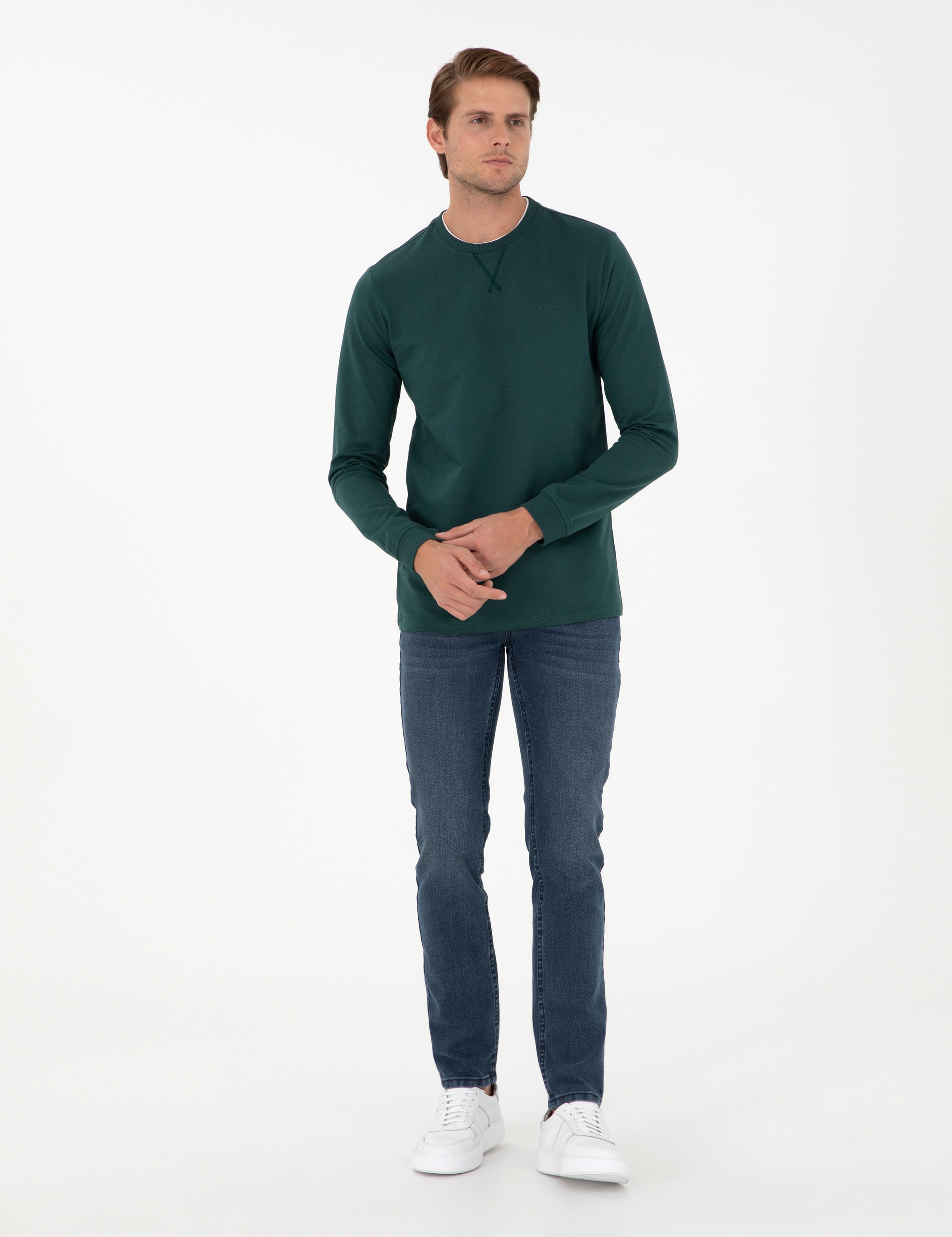Zümrüt Regular Fit Bisiklet Yaka Basic Sweatshirt - Image 4