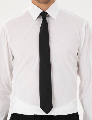 Beyaz Slim Fit Uzun Kollu Basic Gömlek
