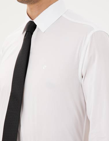 Beyaz Slim Fit Uzun Kollu Basic Gömlek