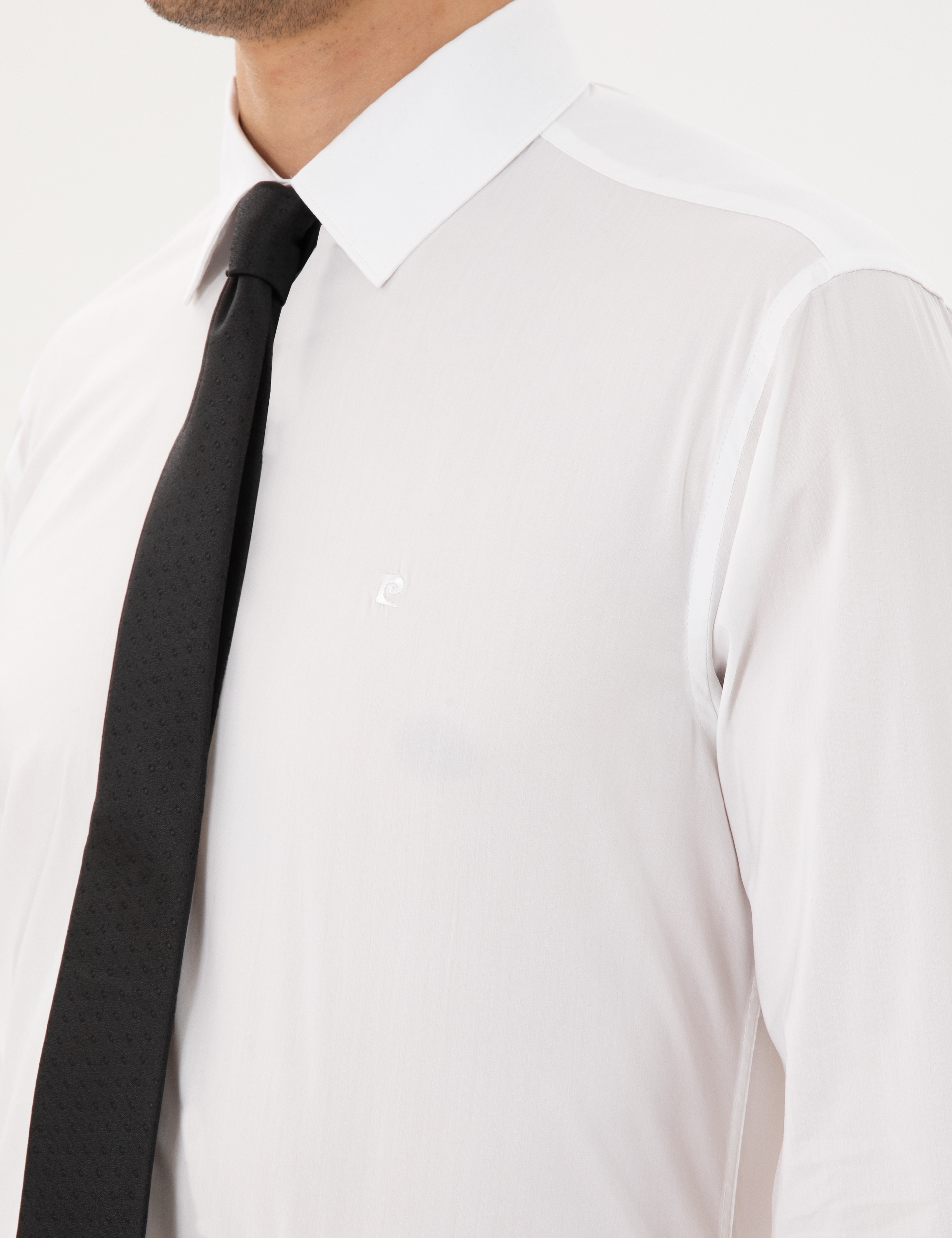 Beyaz Slim Fit Uzun Kollu Basic Gömlek - Image 7