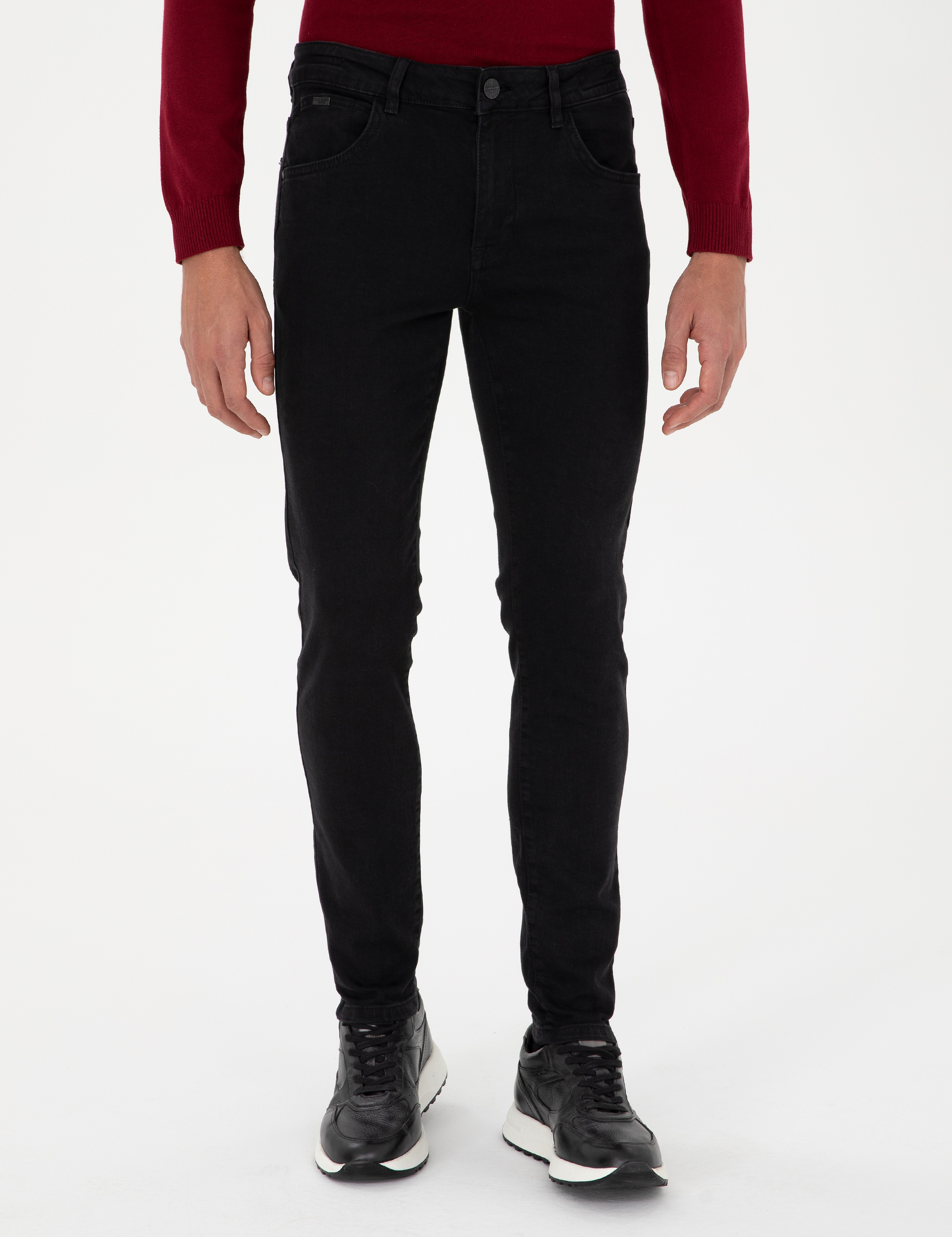 Siyah Slim Fit Jean Pantolon - Image 2