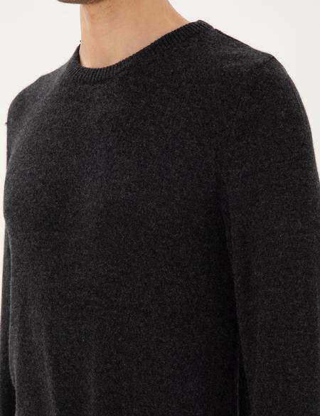 Antrasit Melanj Slim Fit Bisiklet Yaka Kaşmir Triko Kazak - 50303471026