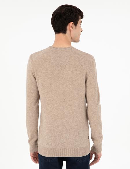 Vizon Melanj Slim Fit Bisiklet Yaka Kaşmir Triko Kazak - 50303471031