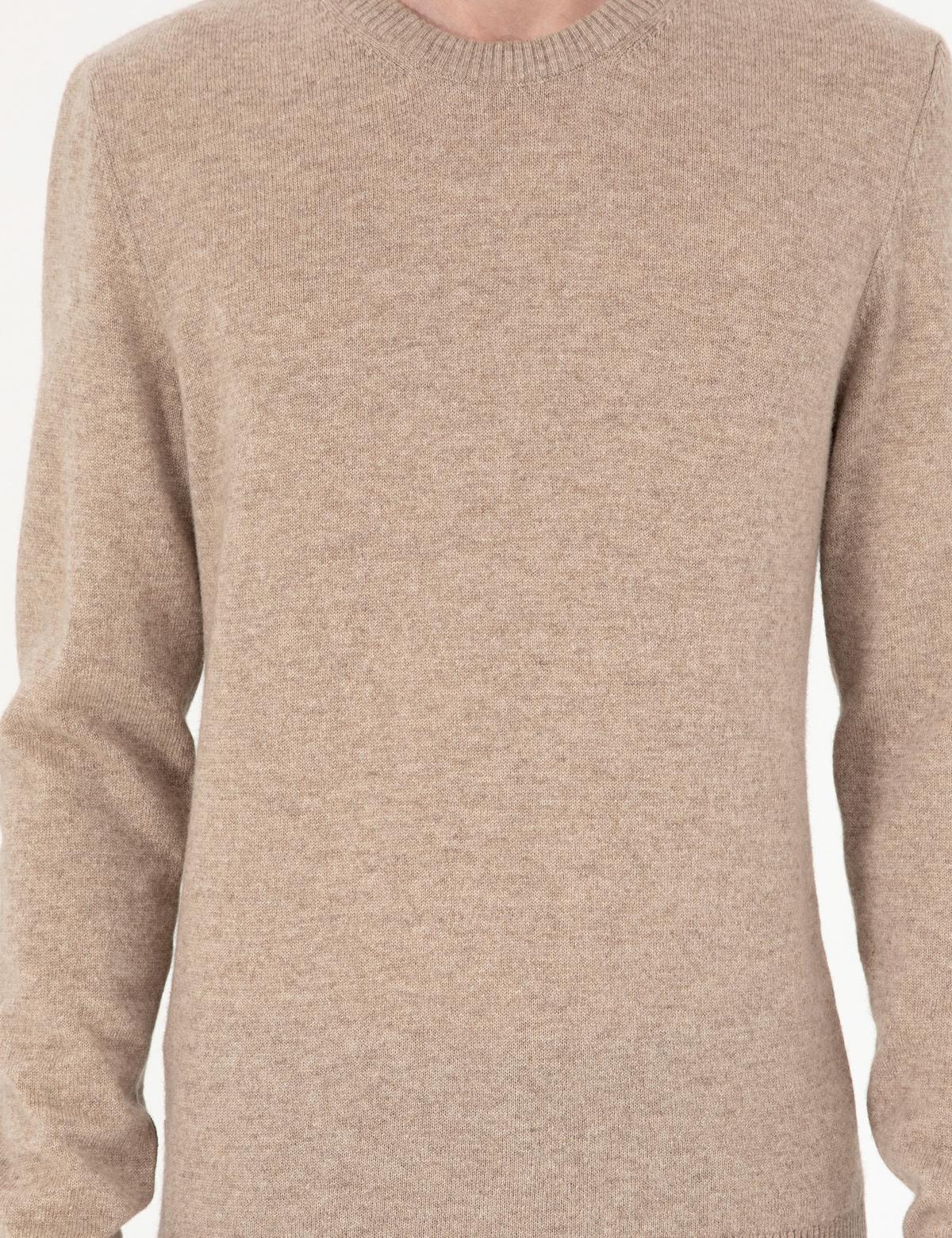 Vizon Melanj Slim Fit Bisiklet Yaka Kaşmir Triko Kazak - 50303471031