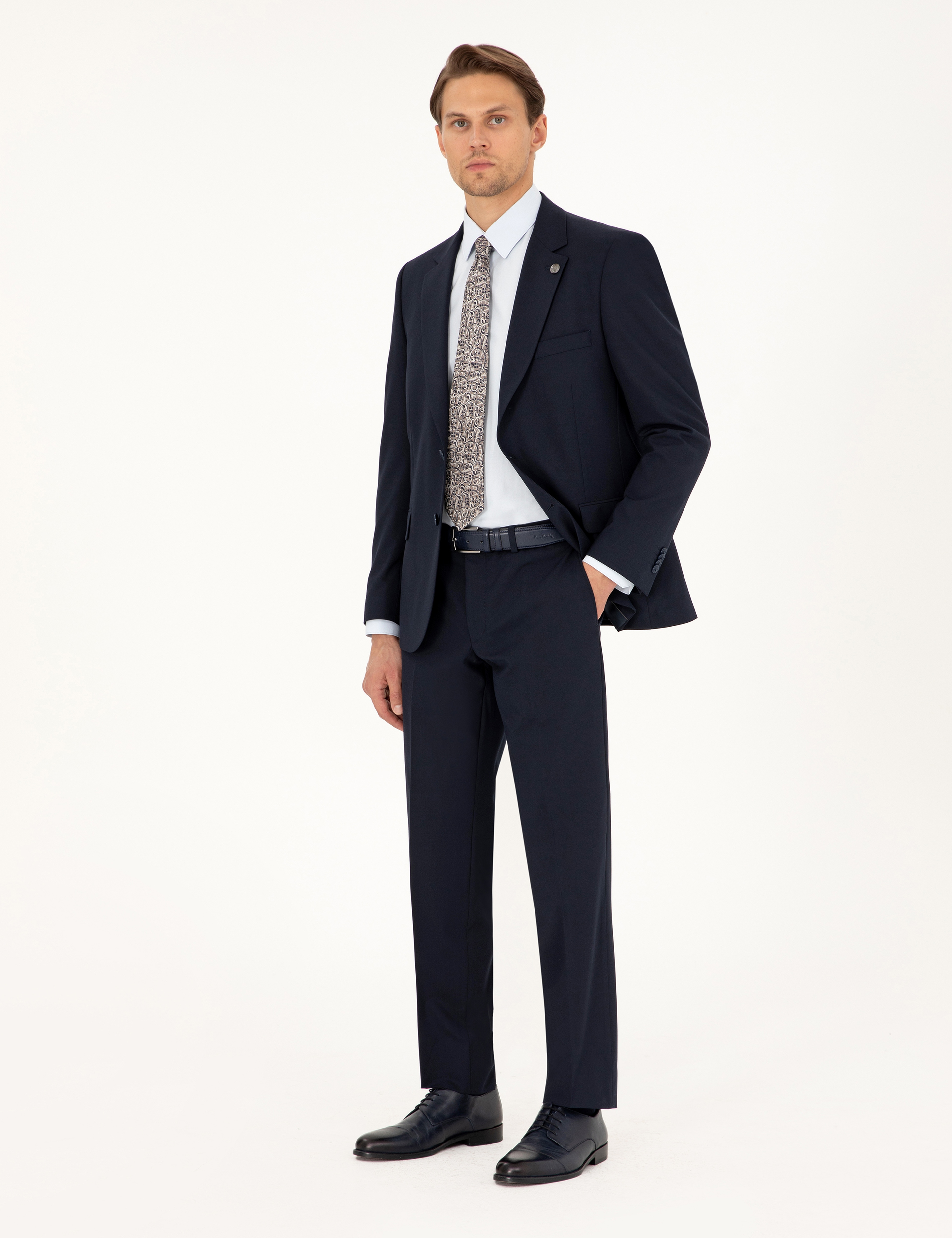 Lacivert Slim Fit Takım Elbise - Image 4