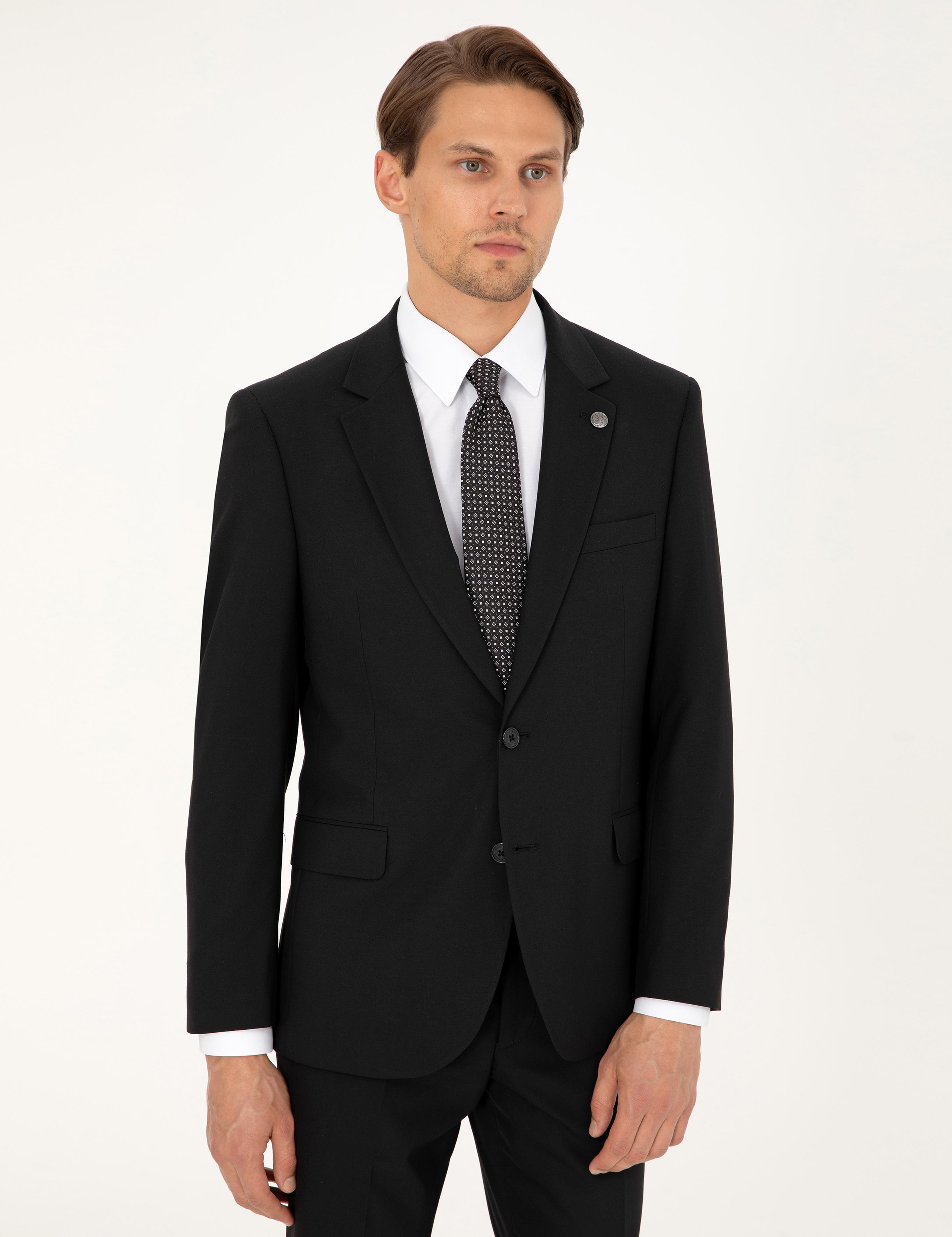 Siyah Slim Fit Takım Elbise