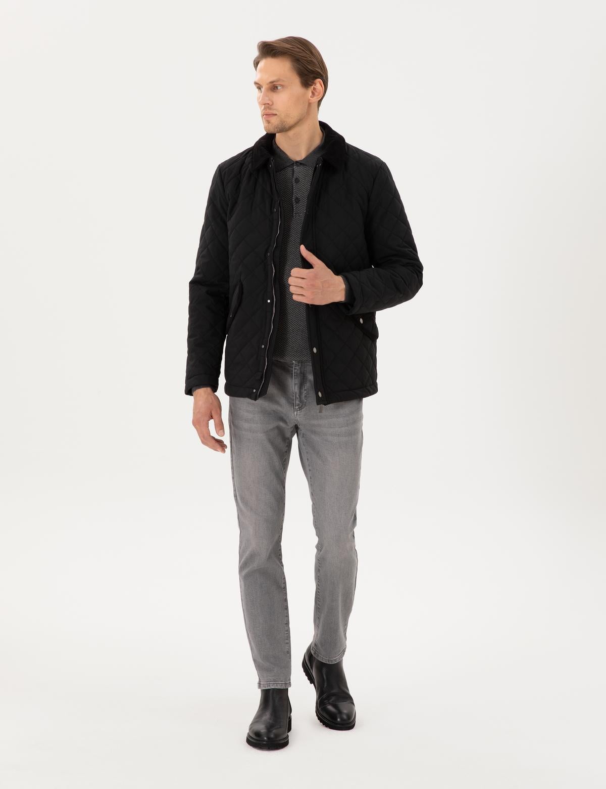 Siyah Kapitoneli Cepli Mont - 50292845023