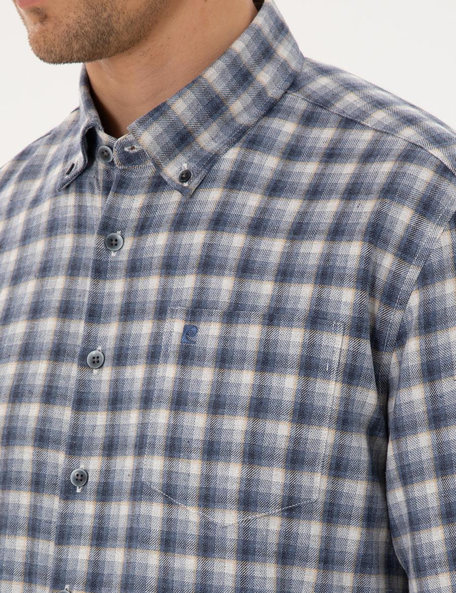 Mavi Regular Fit Kareli Uzun Kollu Gömlek
