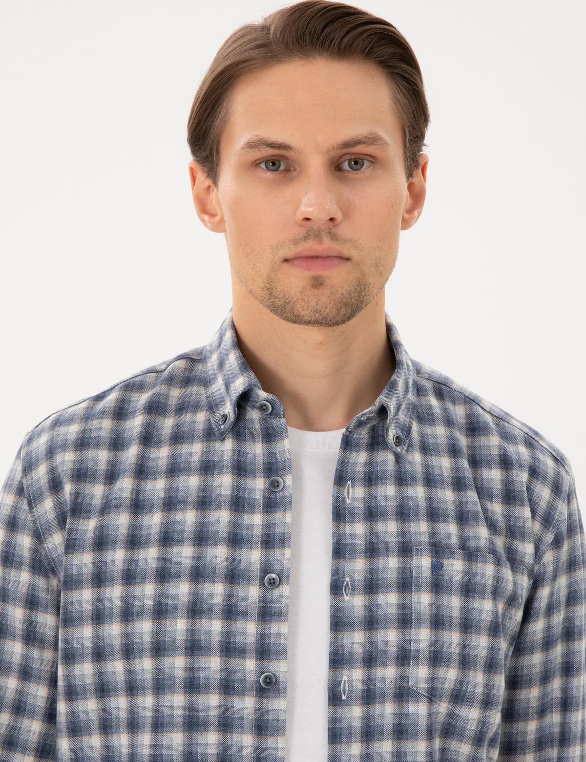 Mavi Regular Fit Kareli Uzun Kollu Gömlek - 50291987003