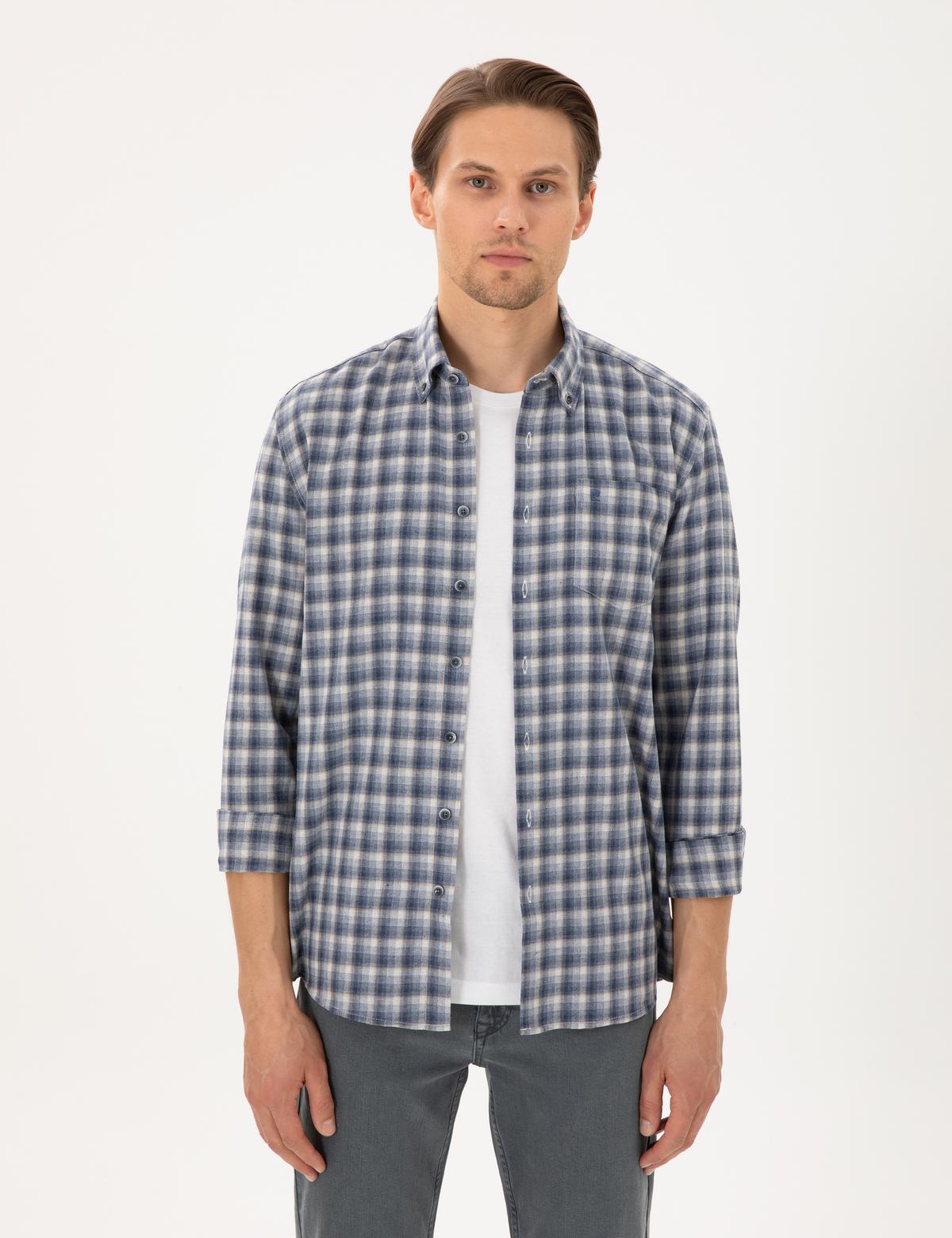 Mavi Regular Fit Kareli Uzun Kollu Gömlek - 50291987003