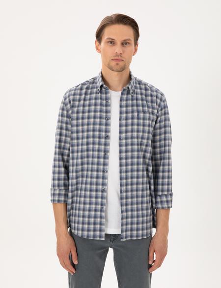 Mavi Regular Fit Kareli Uzun Kollu Gömlek - 50291987003