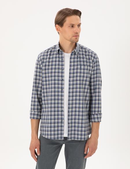 Mavi Regular Fit Kareli Uzun Kollu Gömlek - 50291987003