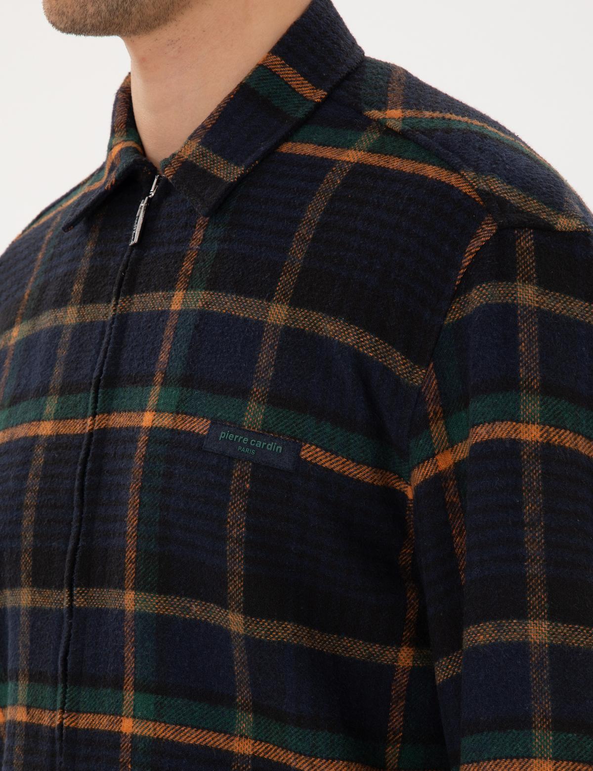 Lacivert Oversize Uzun Kollu Oduncu Gömlek - 50292394008