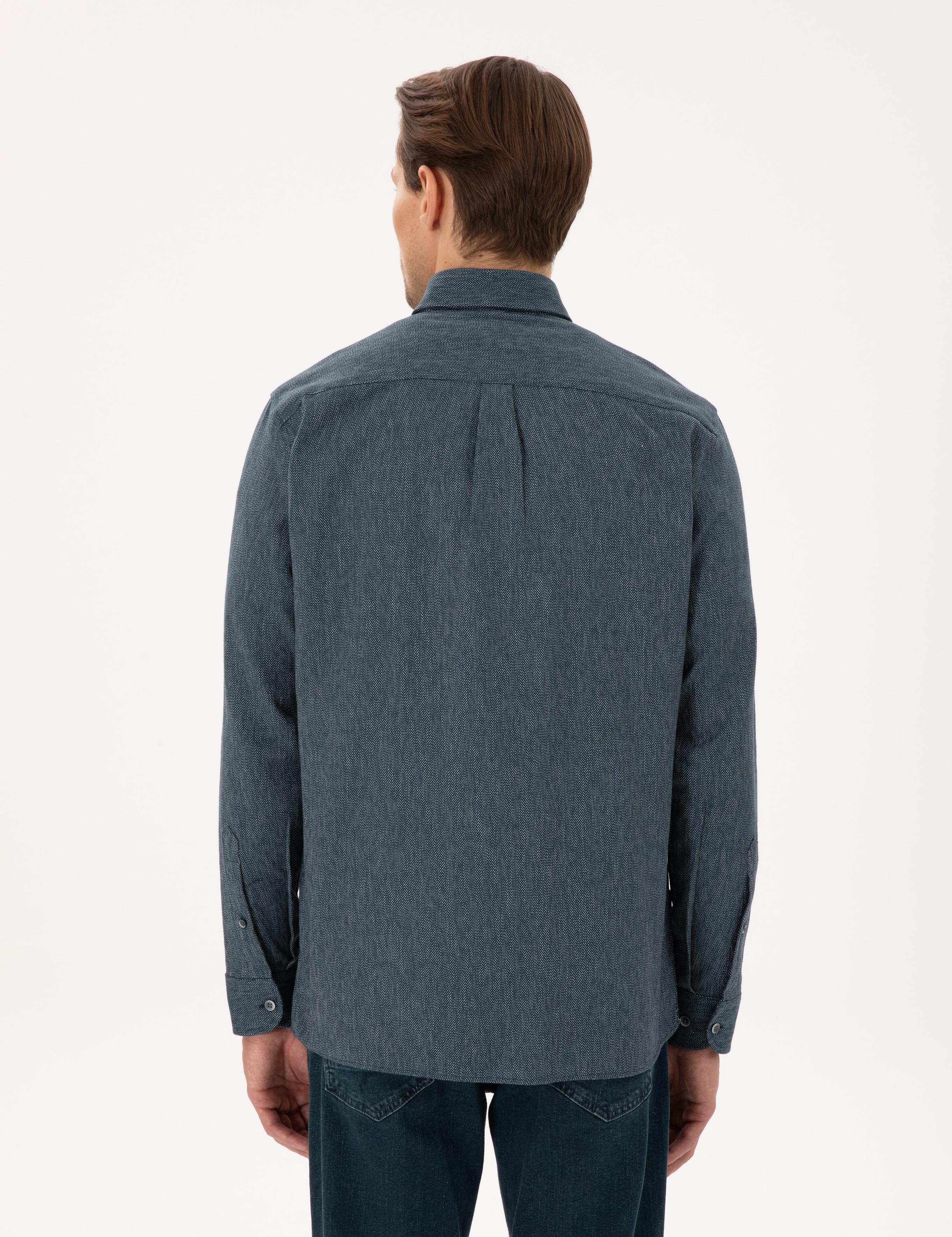 Yeşil Regular Fit Uzun Kollu Oxford Gömlek