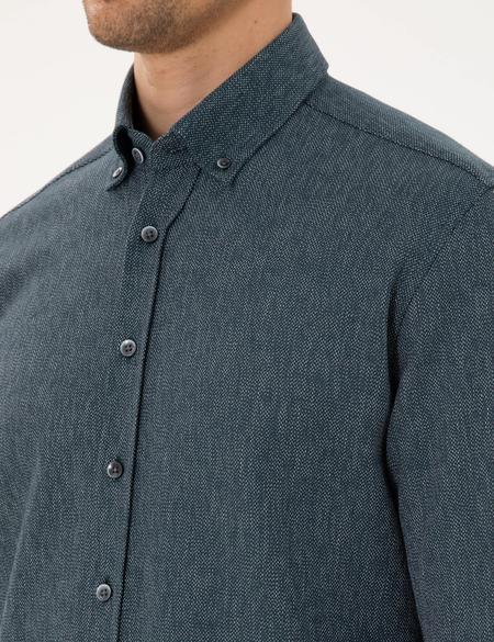 Yeşil Regular Fit Uzun Kollu Oxford Gömlek - 50292662014