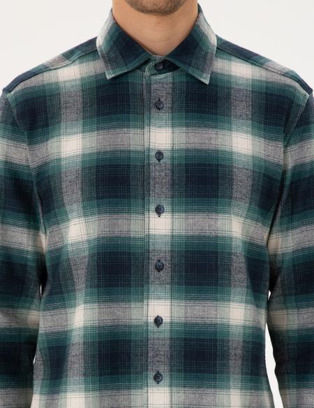 Yeşil Regular Fit Uzun Kollu Oduncu Gömlek - 50293738017