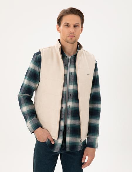 Bej Çift Taraflı Suni Deri Yelek - 50300554022