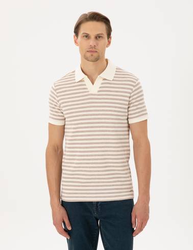 Taş Slim Fit Apaş Yaka Tişört