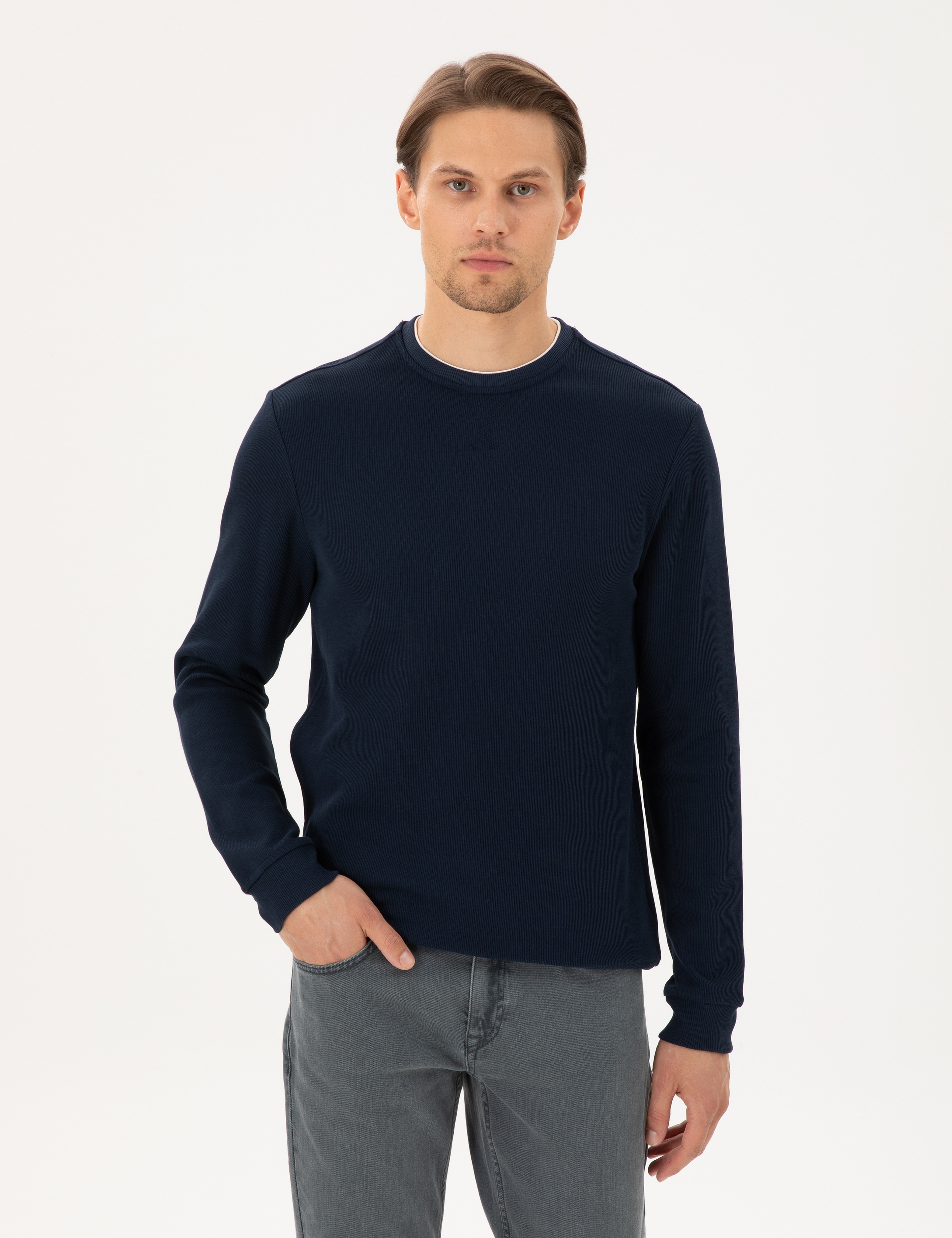 Lacivert Regular Fit Sweatshirt - Image 1