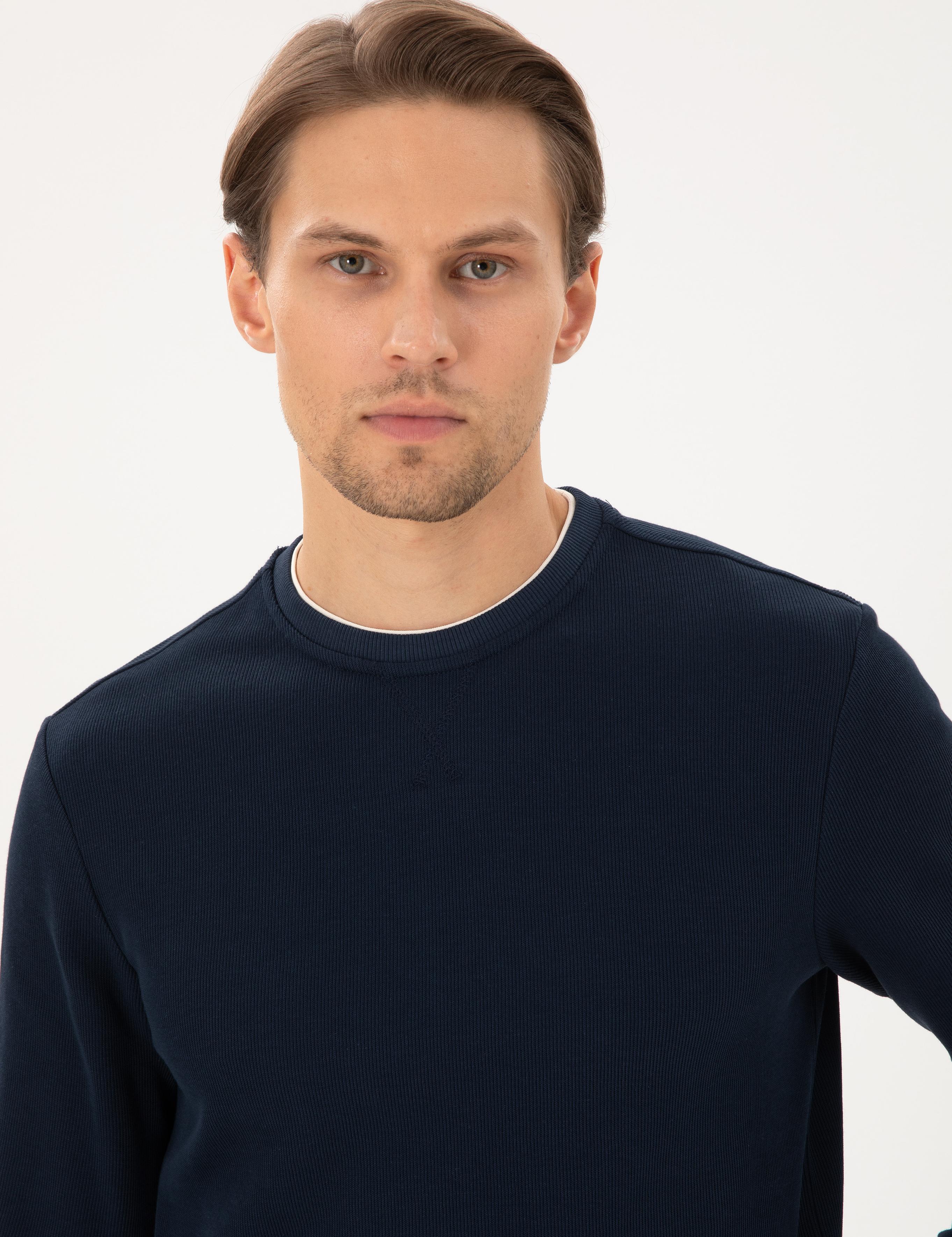 Lacivert Regular Fit Sweatshirt