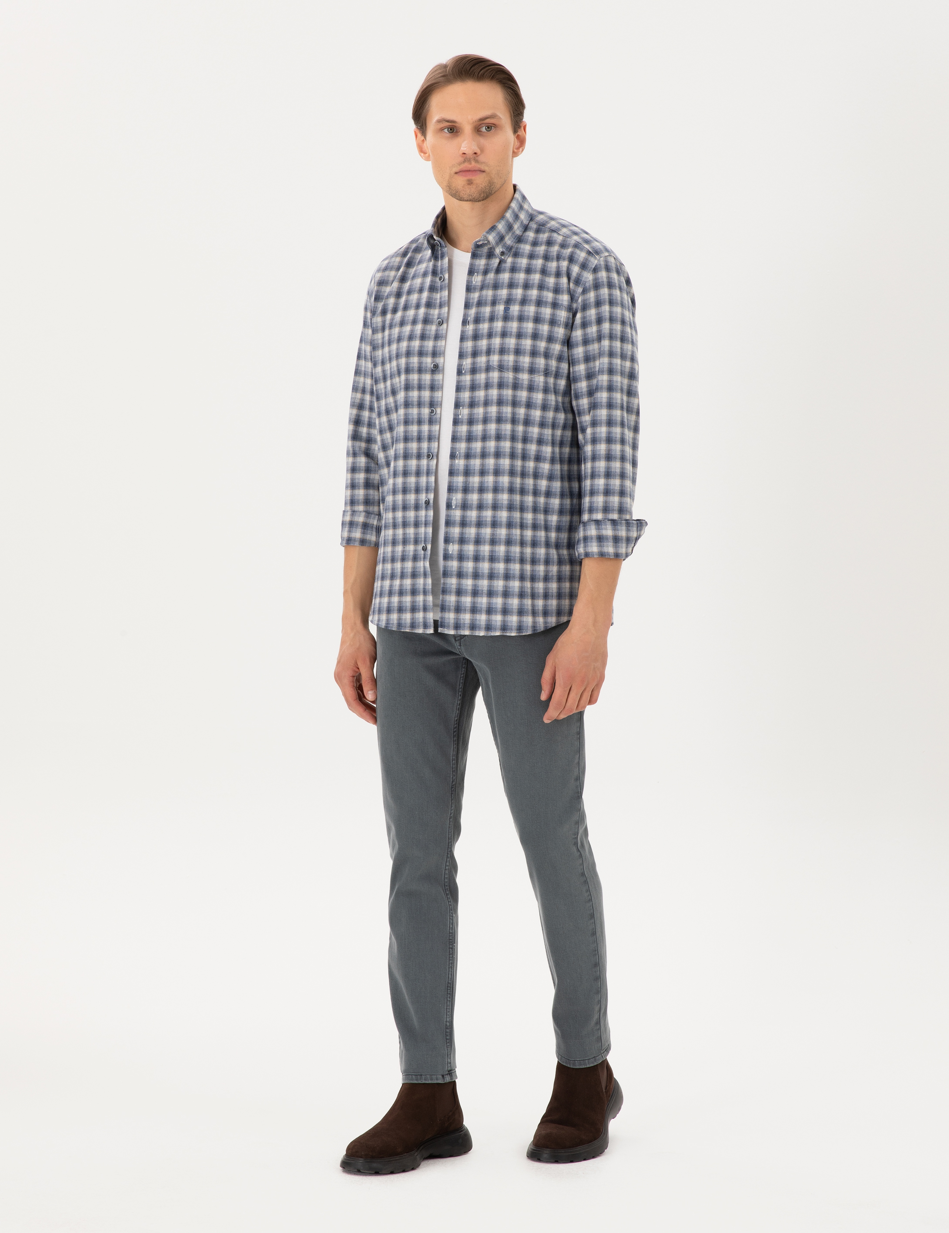 Haki Slim Fit Jean Pantolon - Image 1