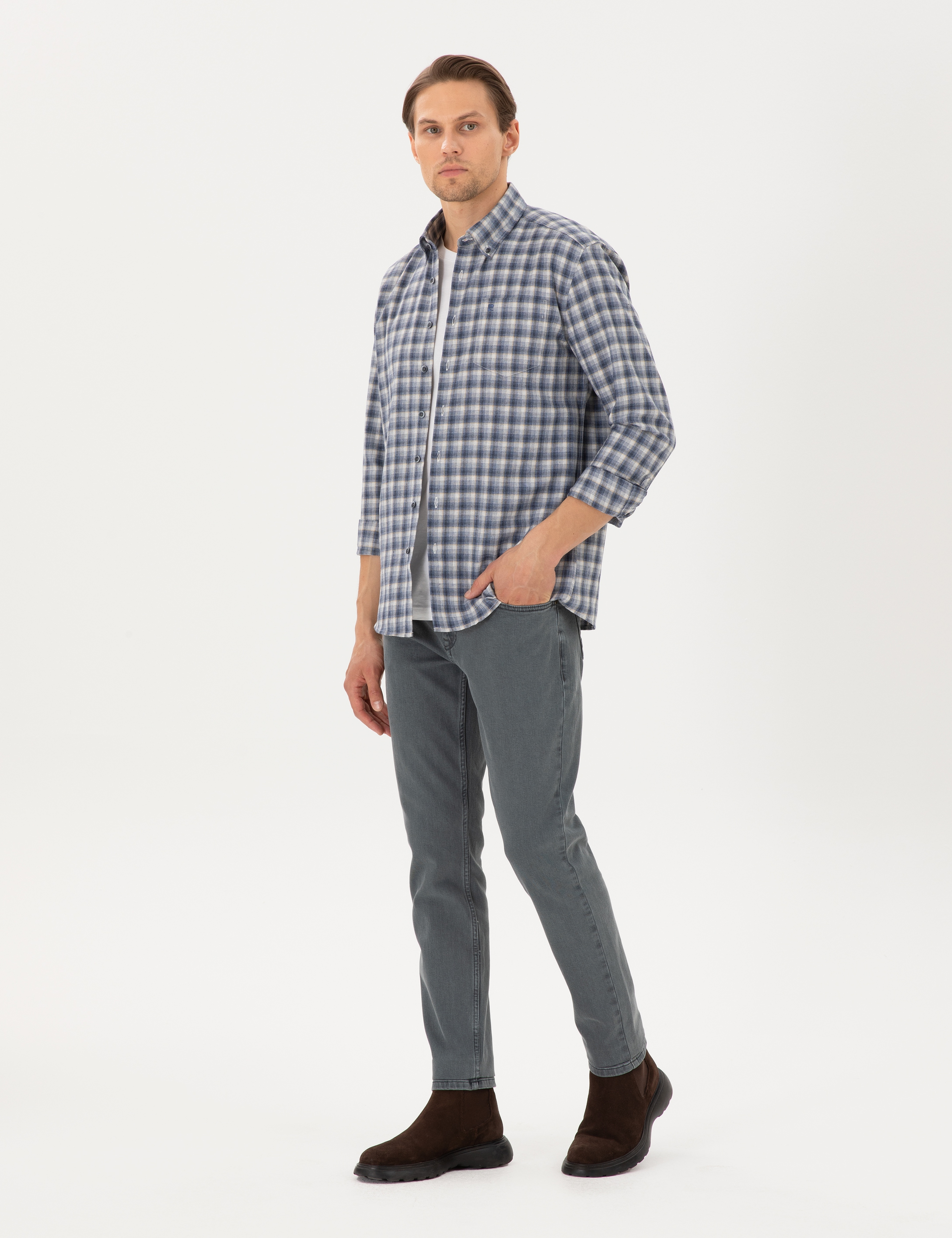 Haki Slim Fit Jean Pantolon - Image 3