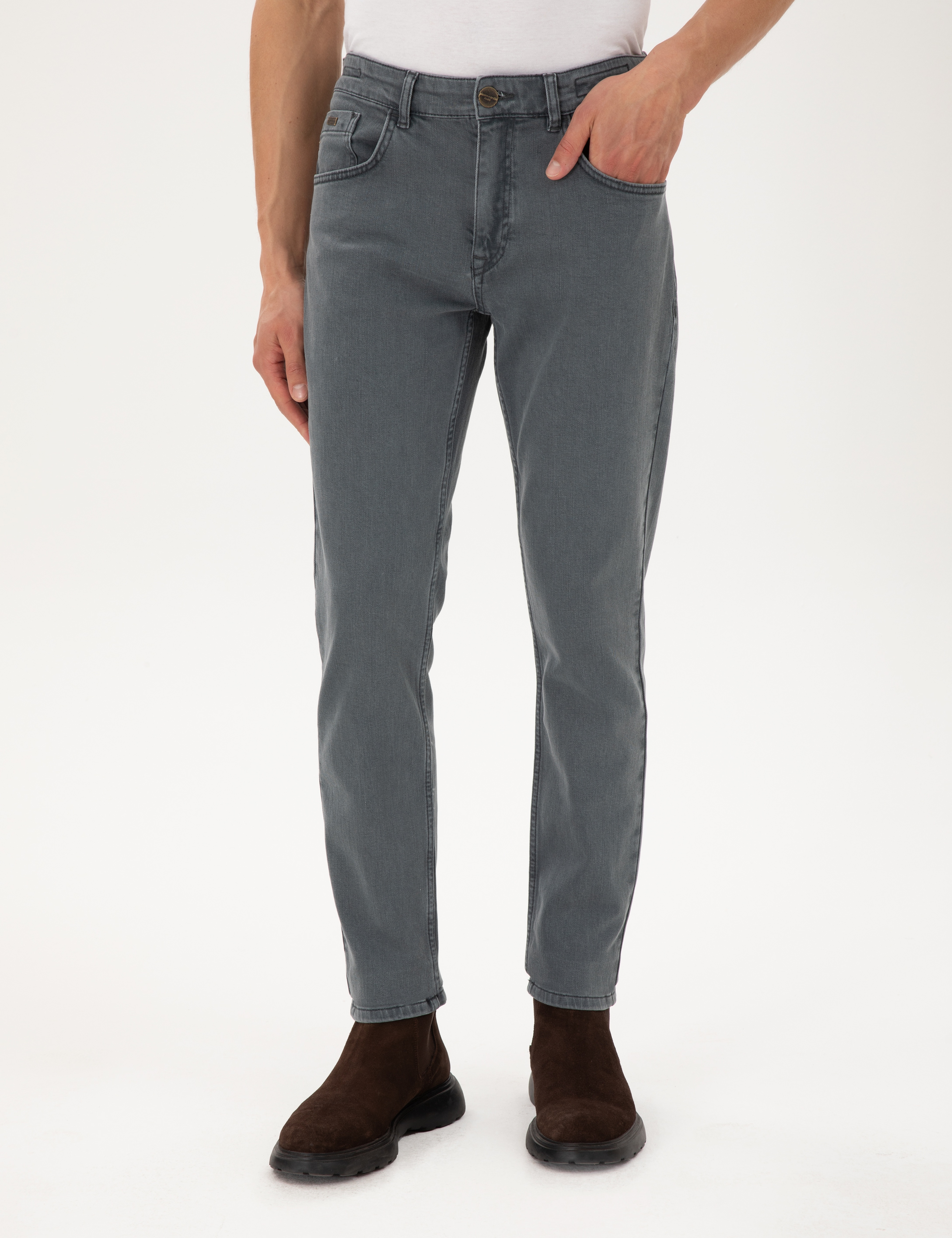 Haki Slim Fit Jean Pantolon - Image 2