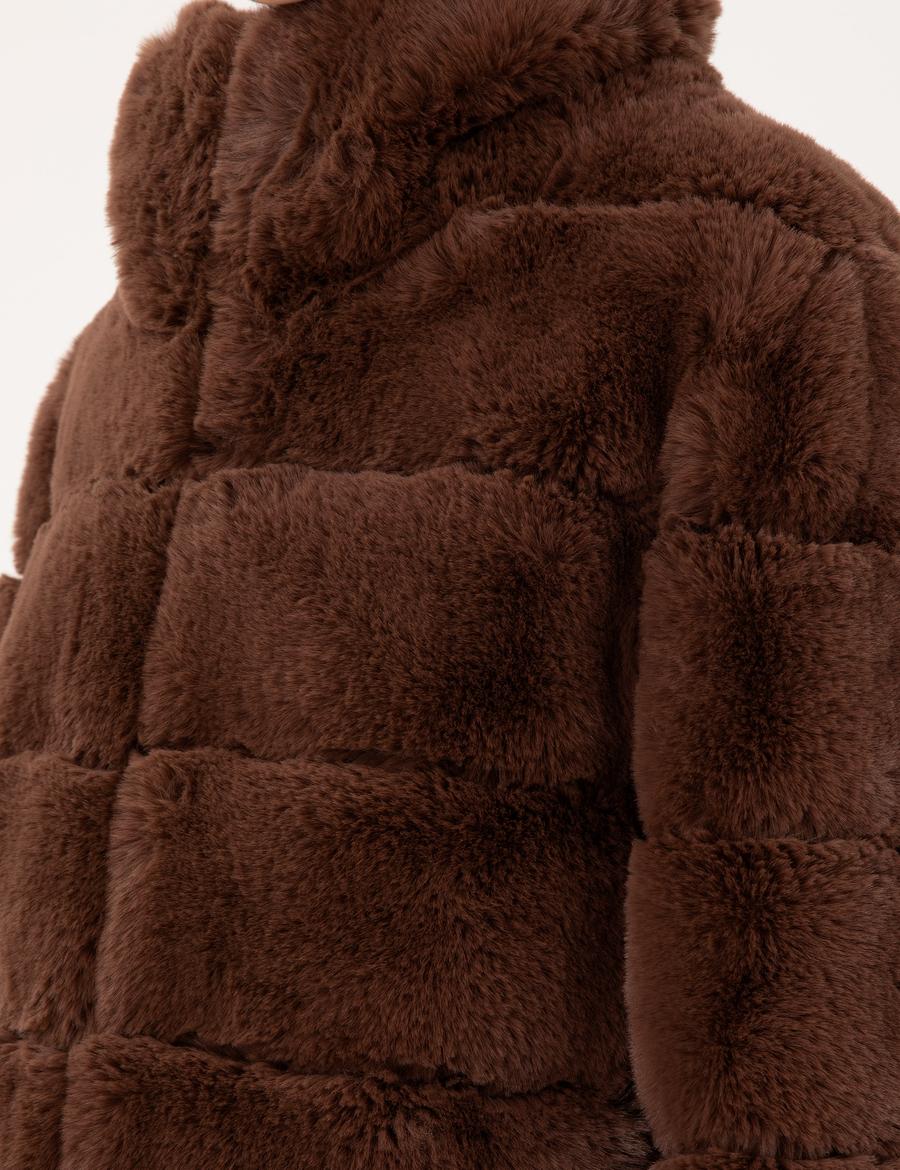 Kahverengi Comfort Fit Suni Kürk