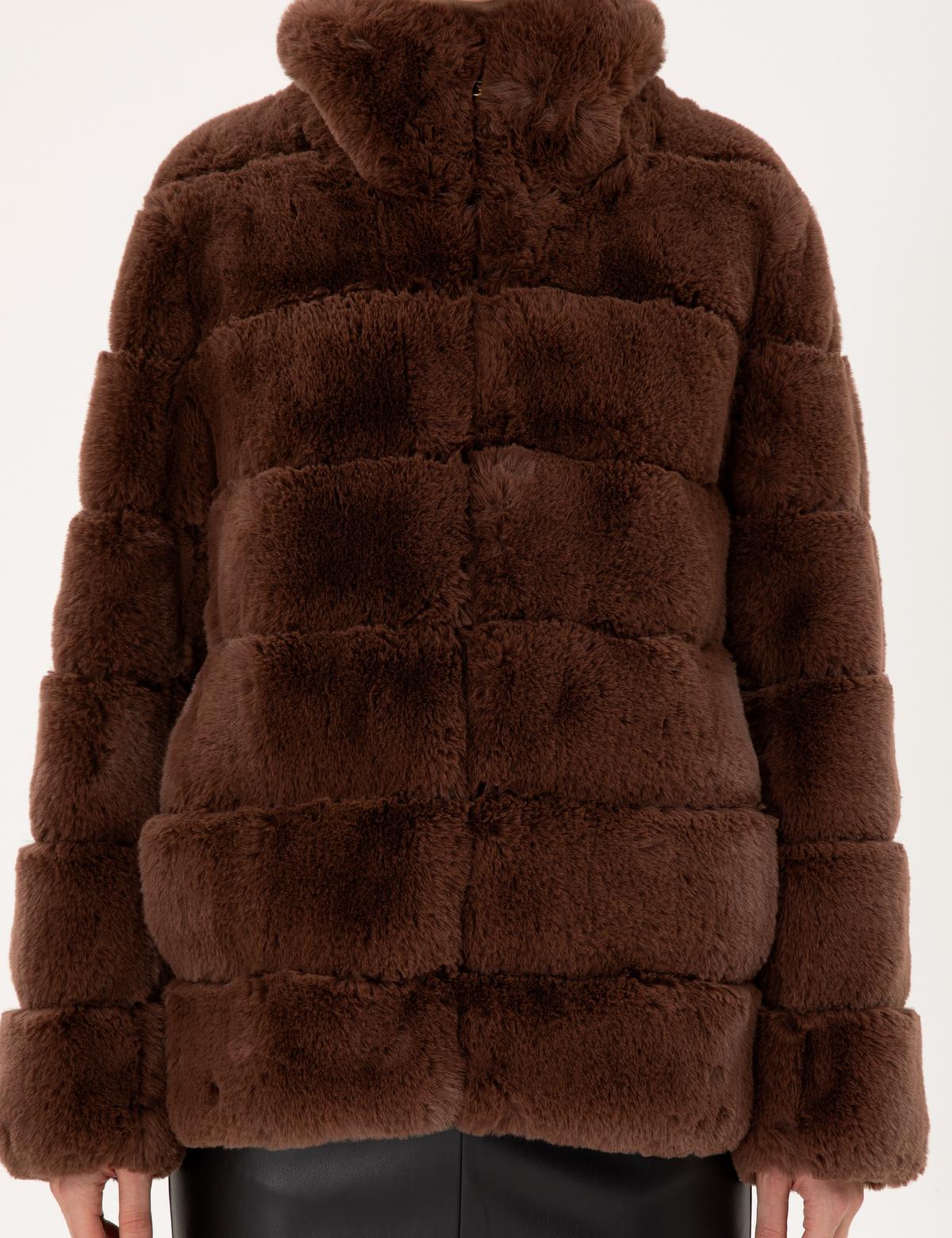 Kahverengi Comfort Fit Suni Kürk - 50290330032