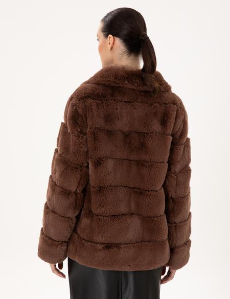 Kahverengi Comfort Fit Suni Kürk - 50290330032