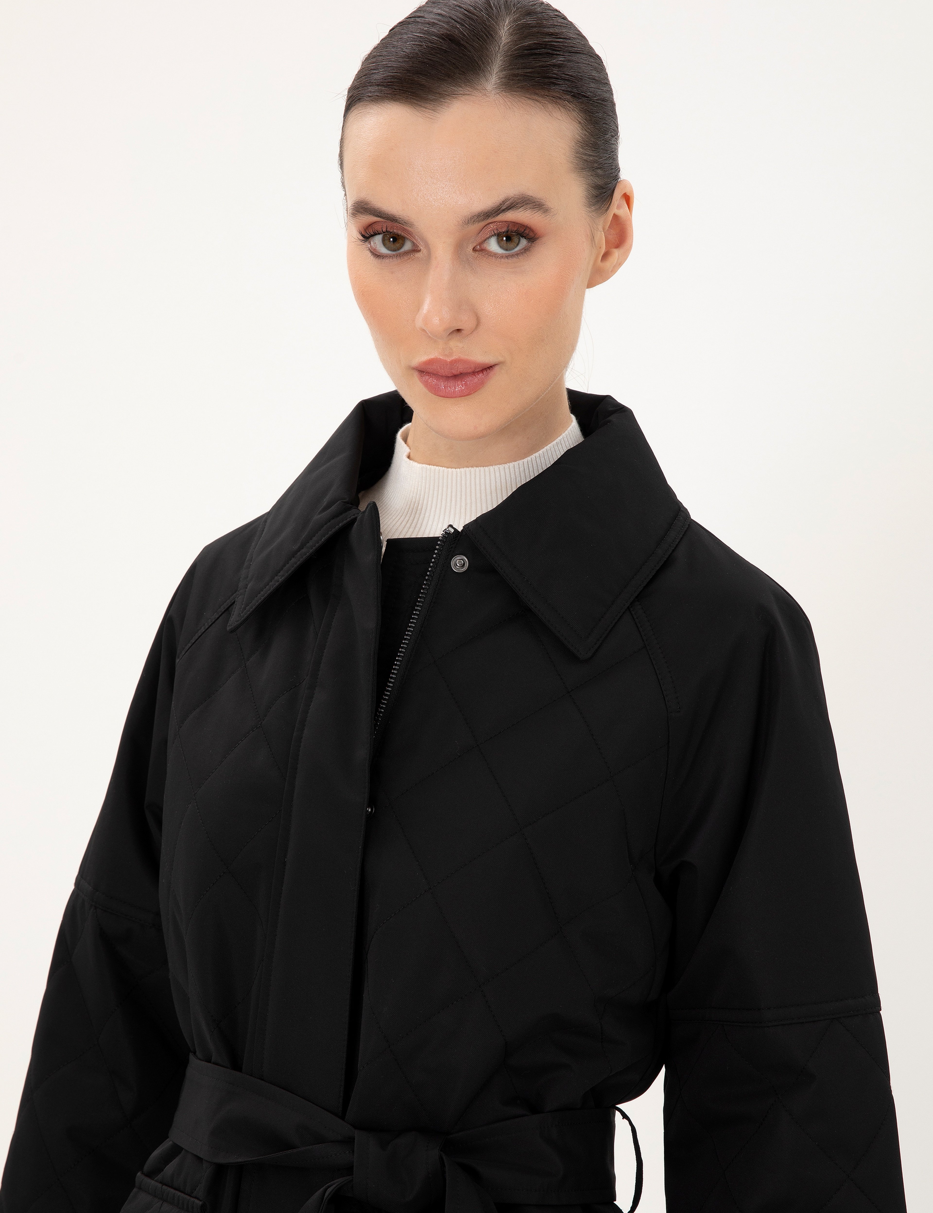 Siyah Regular Fit Kaban - Image 2