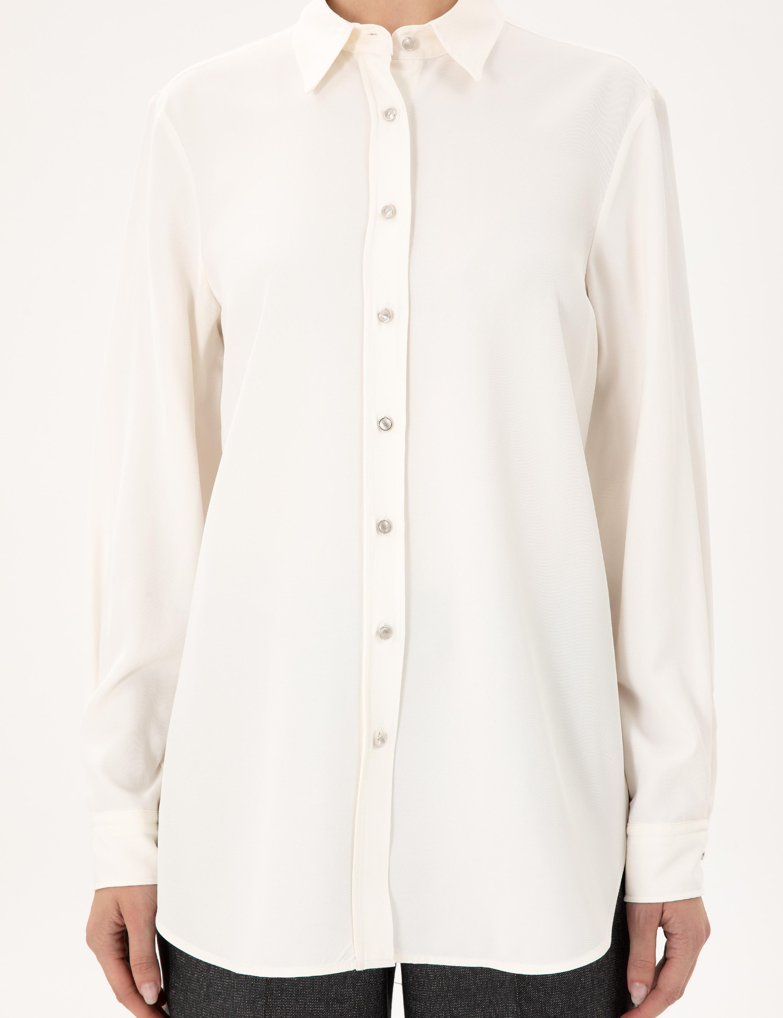 Ekru Comfort Fit Uzun Kollu Gömlek