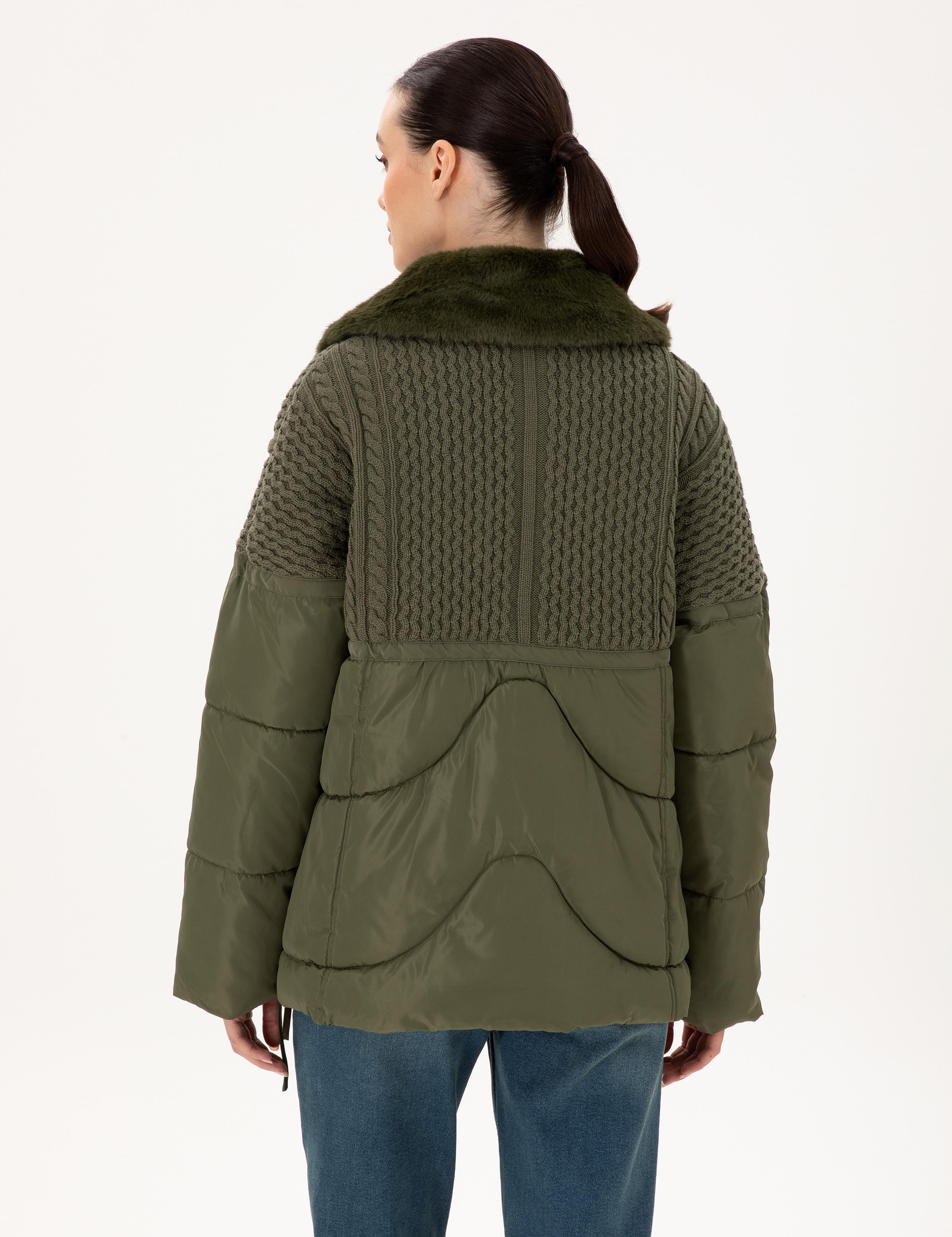 Haki Kürk Yaka Mont