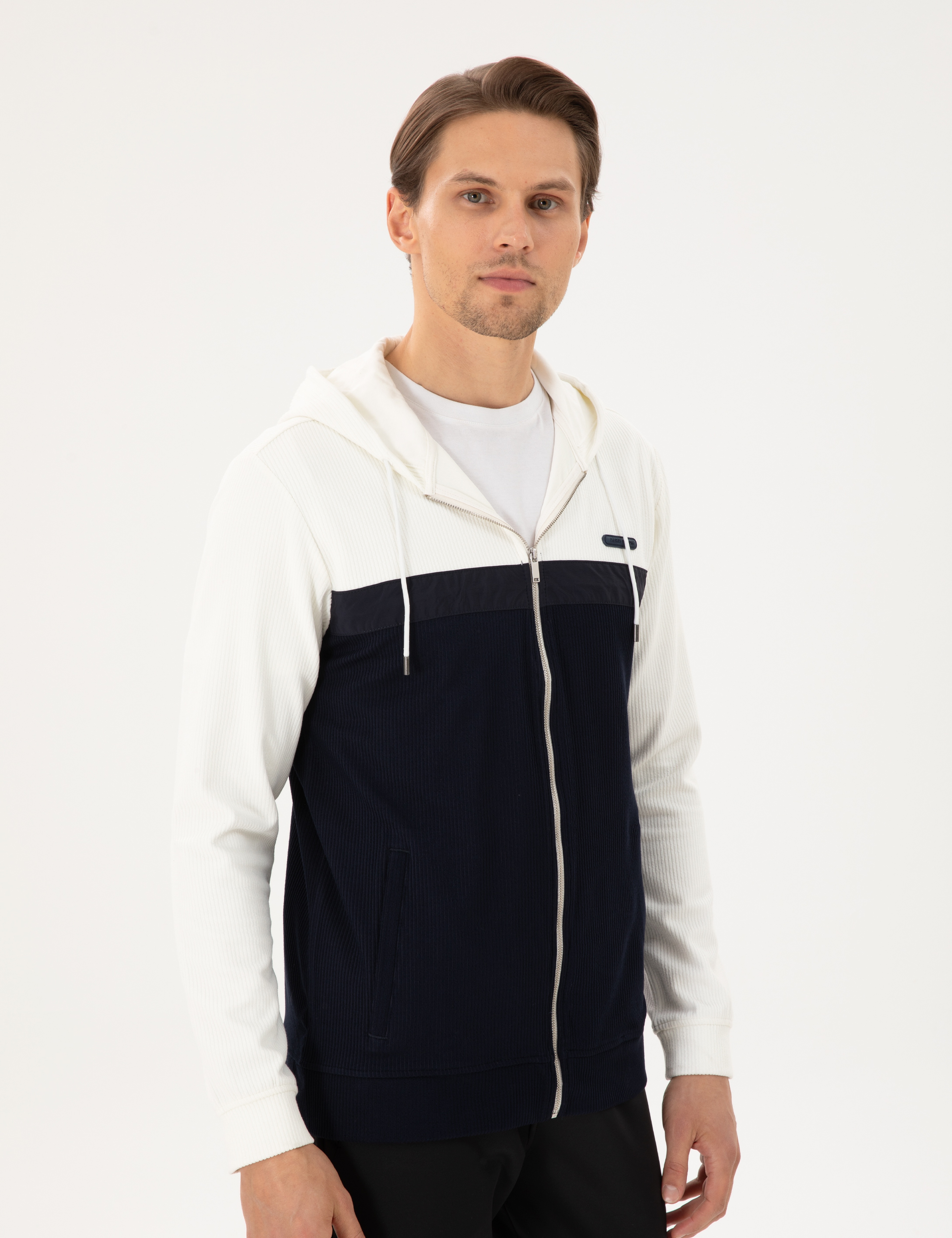 Ekru Regular Fit Örme Hırka - Image 3