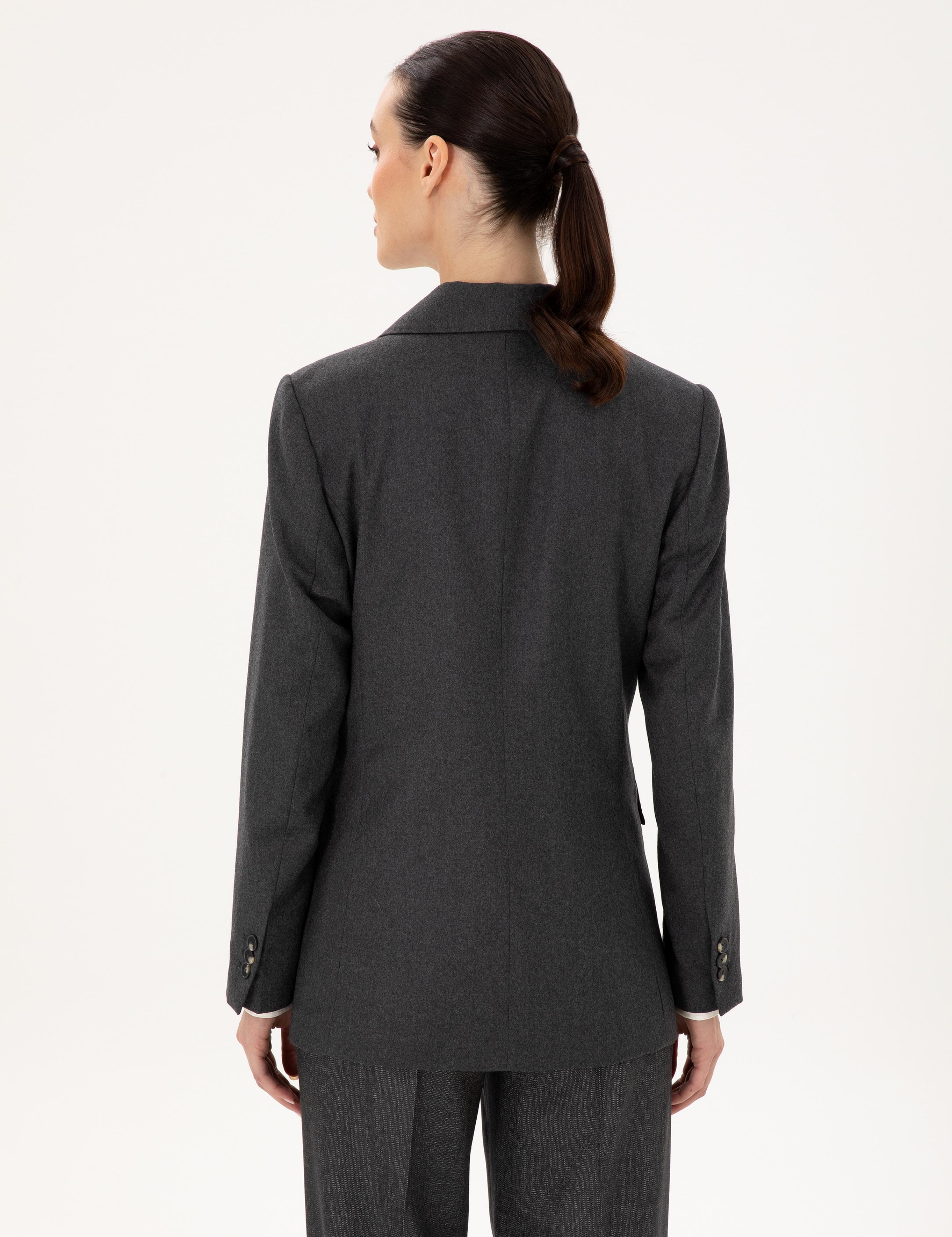 Antrasit Regular Fit Yün Ceket