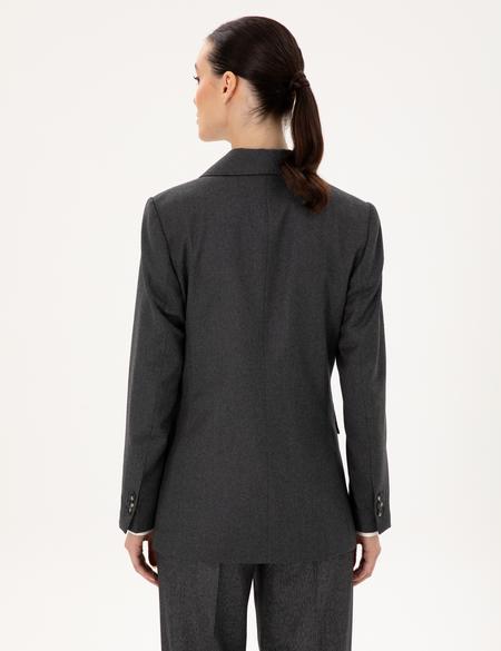 Antrasit Regular Fit Yün Ceket - 50294231006