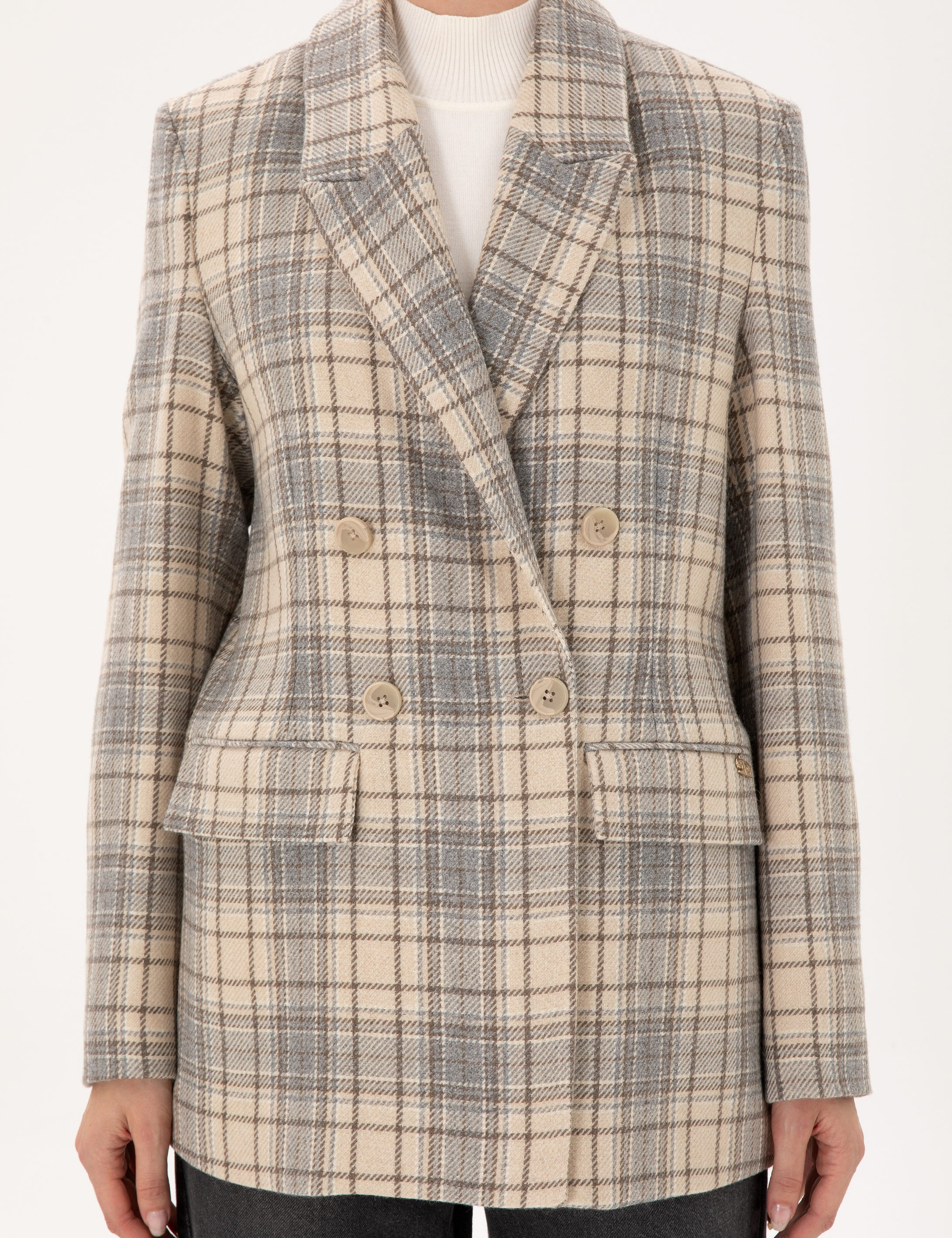 Bej Regular Fit Ceket - Image 7