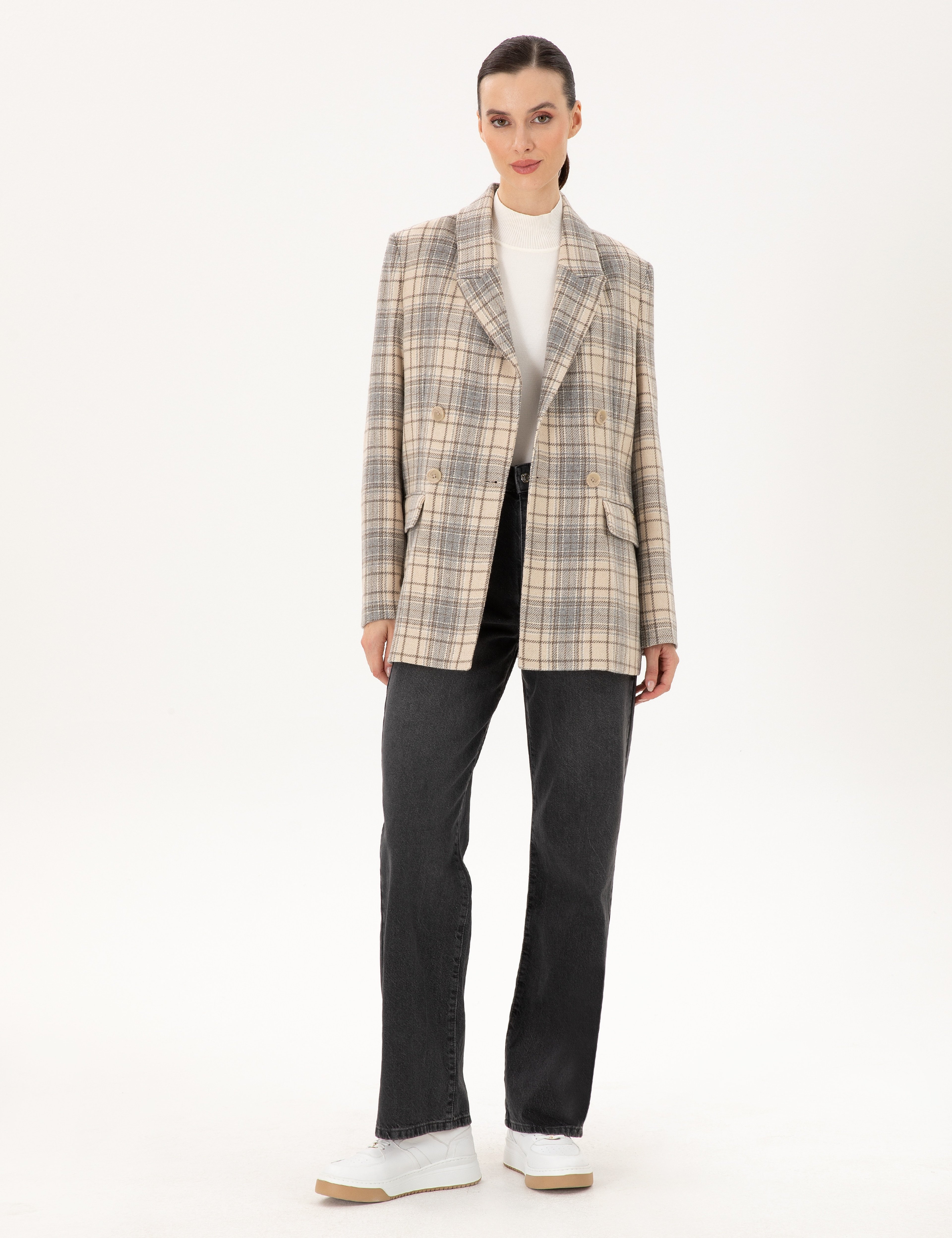 Bej Regular Fit Ceket - Image 4