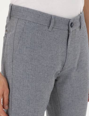 Açık Lacivert Slim Fit Kanvas Pantolon