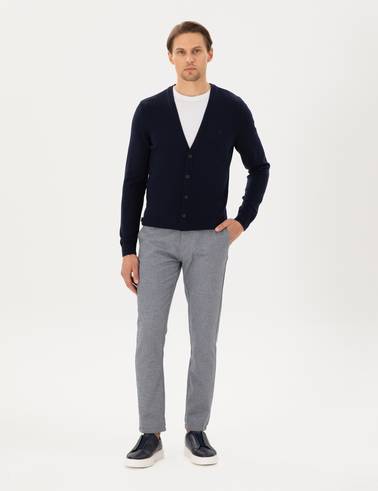 Açık Lacivert Slim Fit Kanvas Pantolon