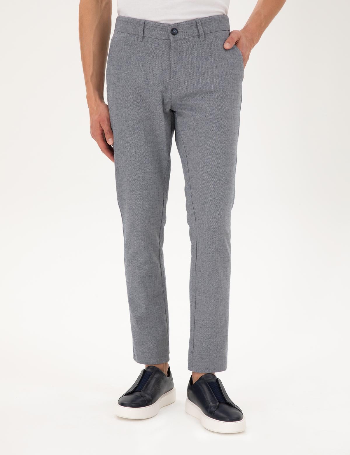 Açık Lacivert Slim Fit Kanvas Pantolon - 50295952015