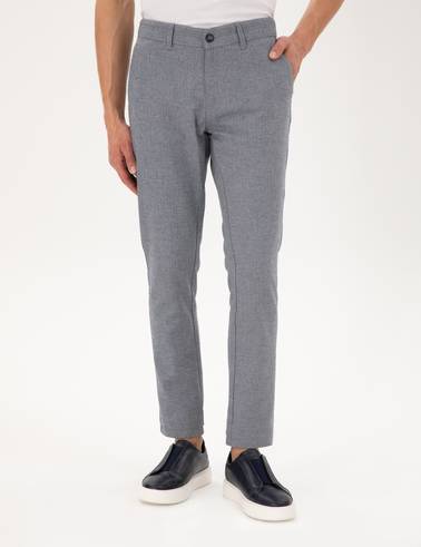 Açık Lacivert Slim Fit Kanvas Pantolon