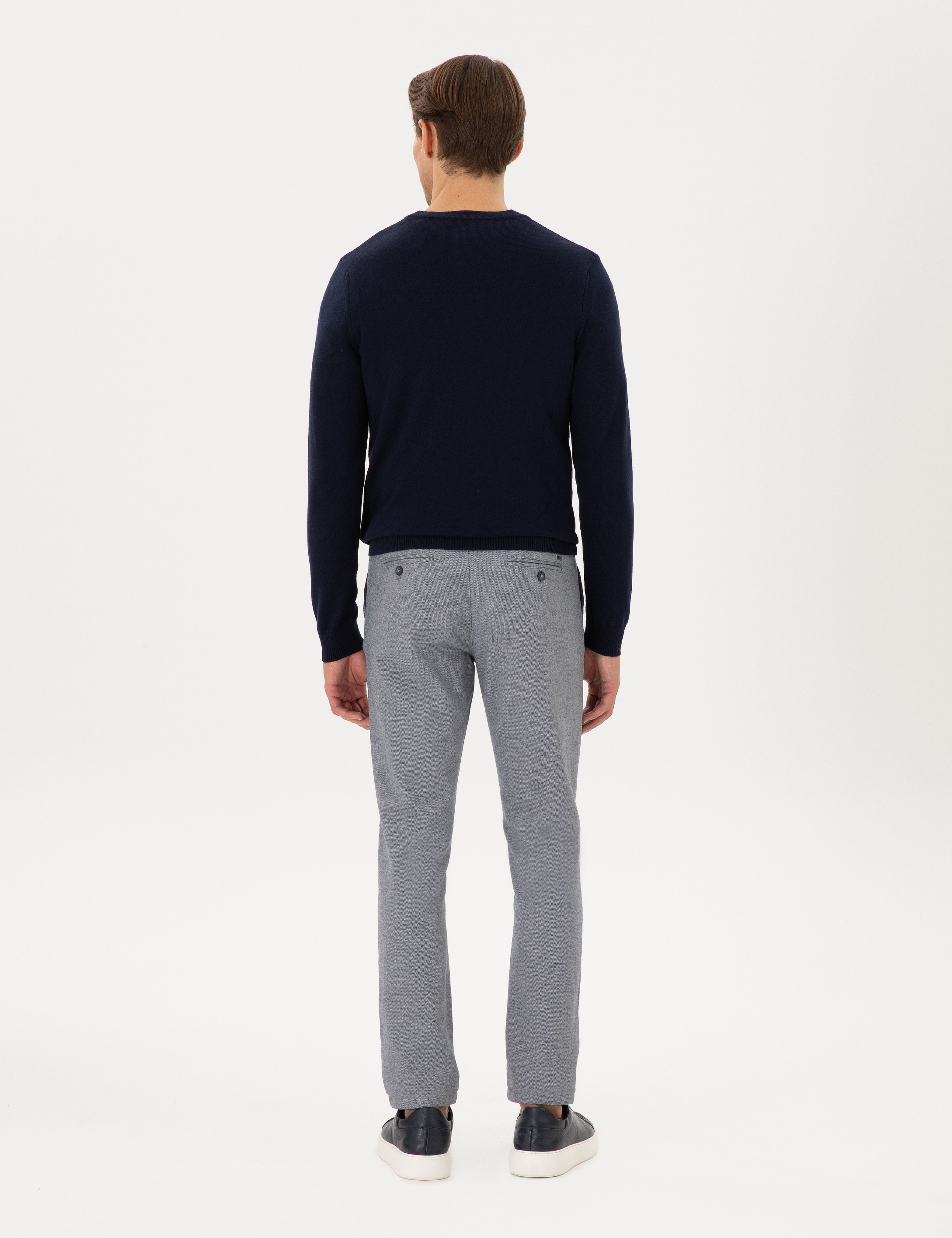 Açık Lacivert Slim Fit Kanvas Pantolon