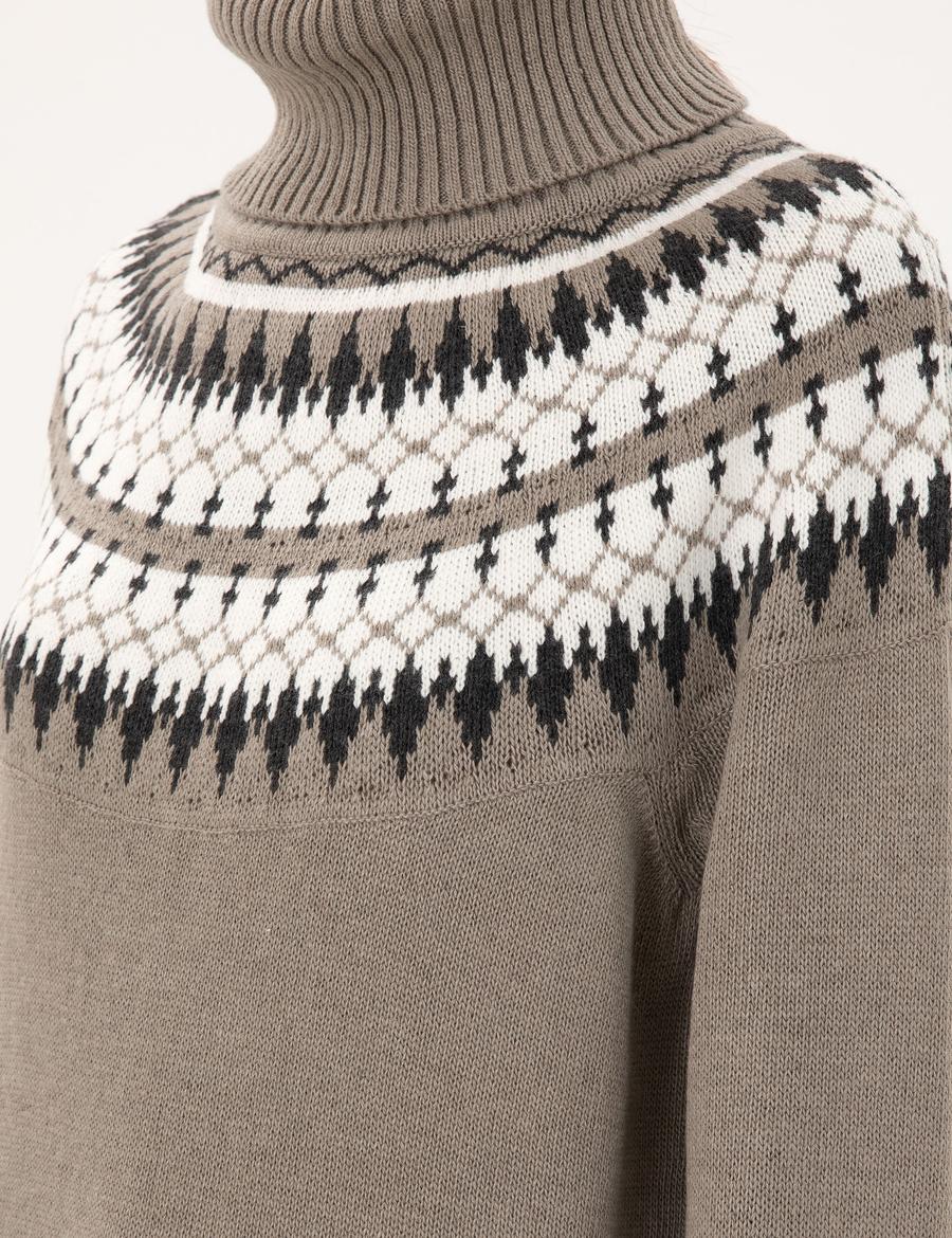 Vizon Regular Fit Yün Karışımlı Balıkçı Yaka Kazak