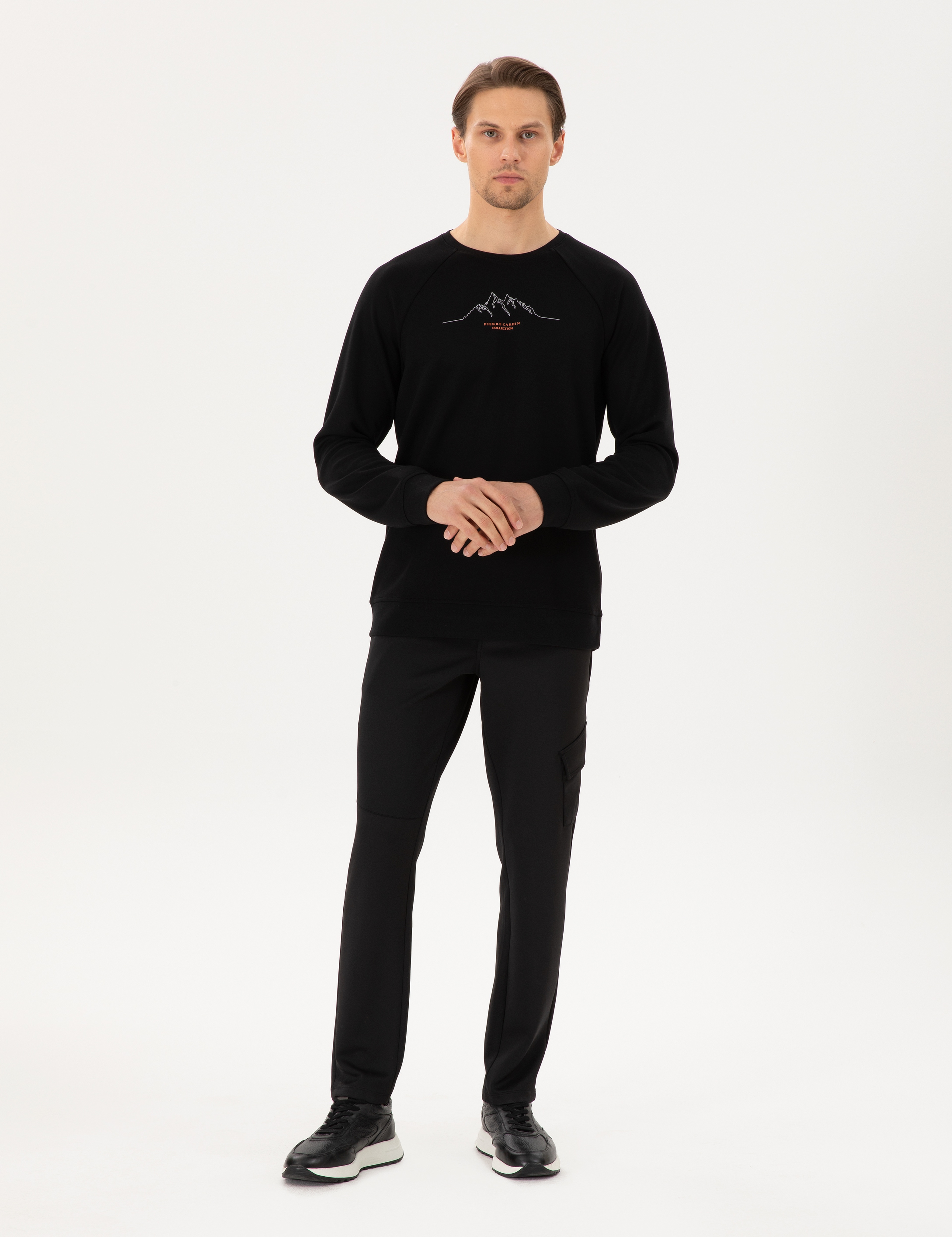 Siyah Regular Fit Scuba Kumaş Kargo Cepli Eşofman Altı