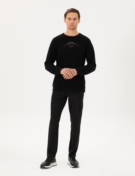 Siyah Regular Fit Scuba Kumaş Kargo Cepli Eşofman Altı - 50292213055